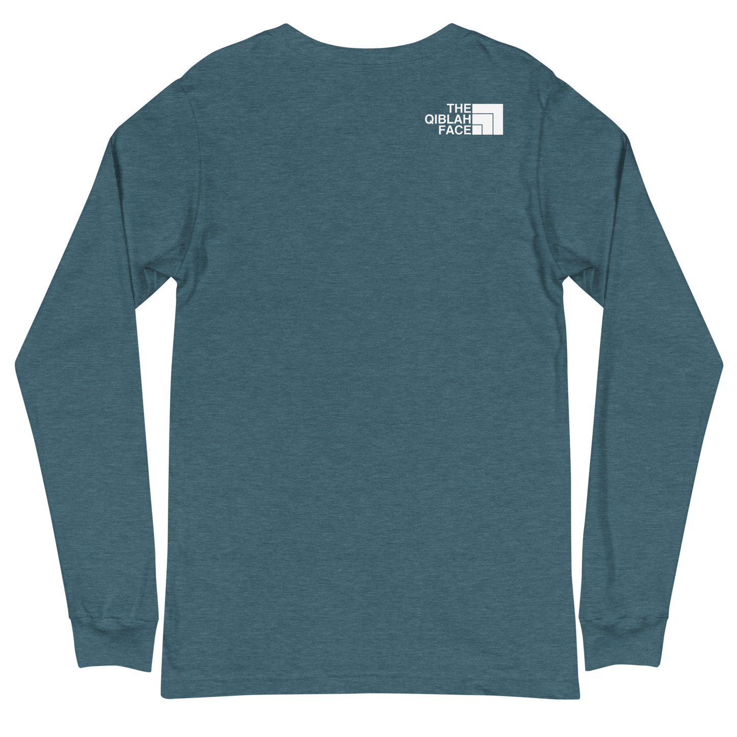 ADULT Long Sleeve Shirt - THE QIBLAH FACE (Small Logo Front/Back) - White