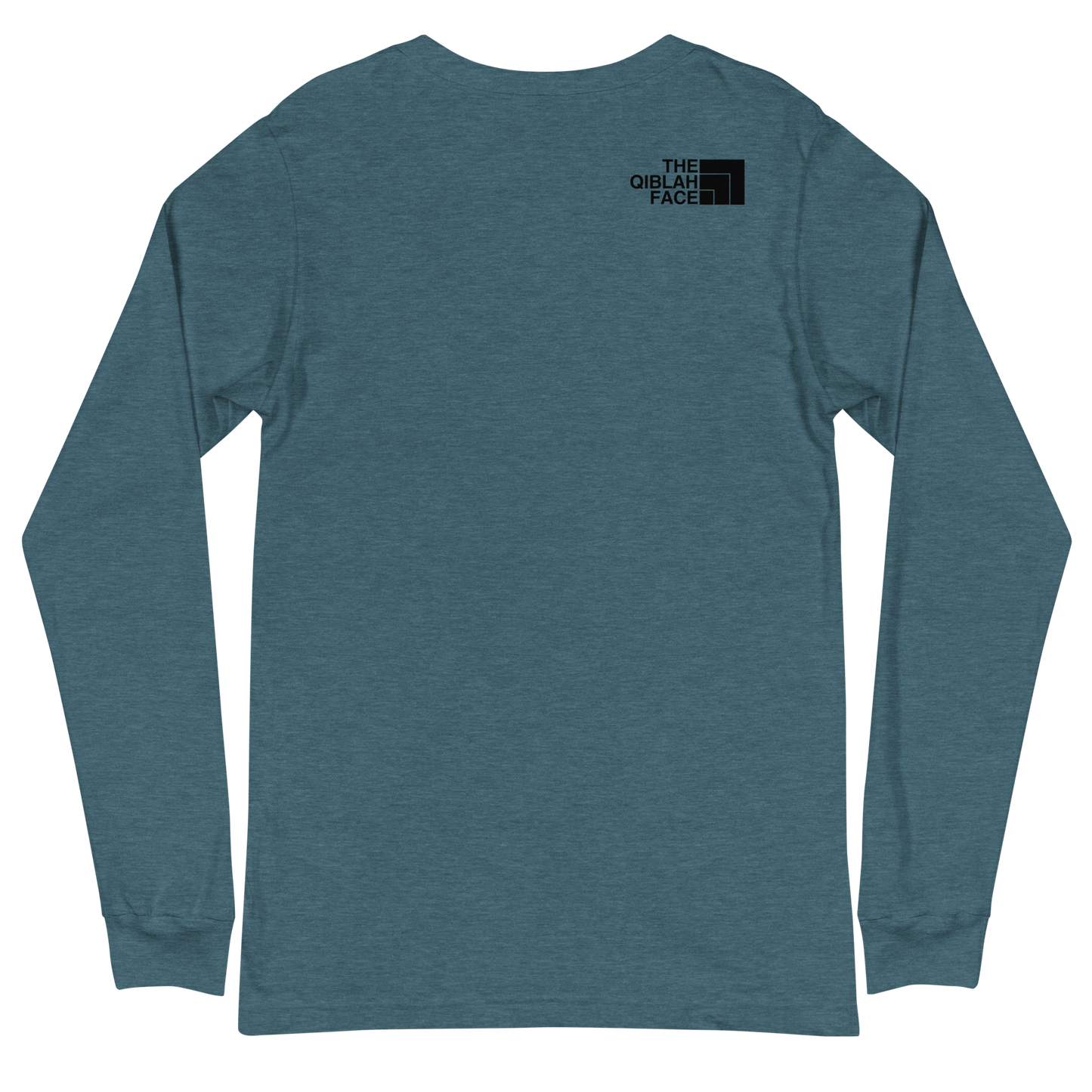 ADULT Long Sleeve Shirt - THE QIBLAH FACE (Small Logo Front/Back) - Black