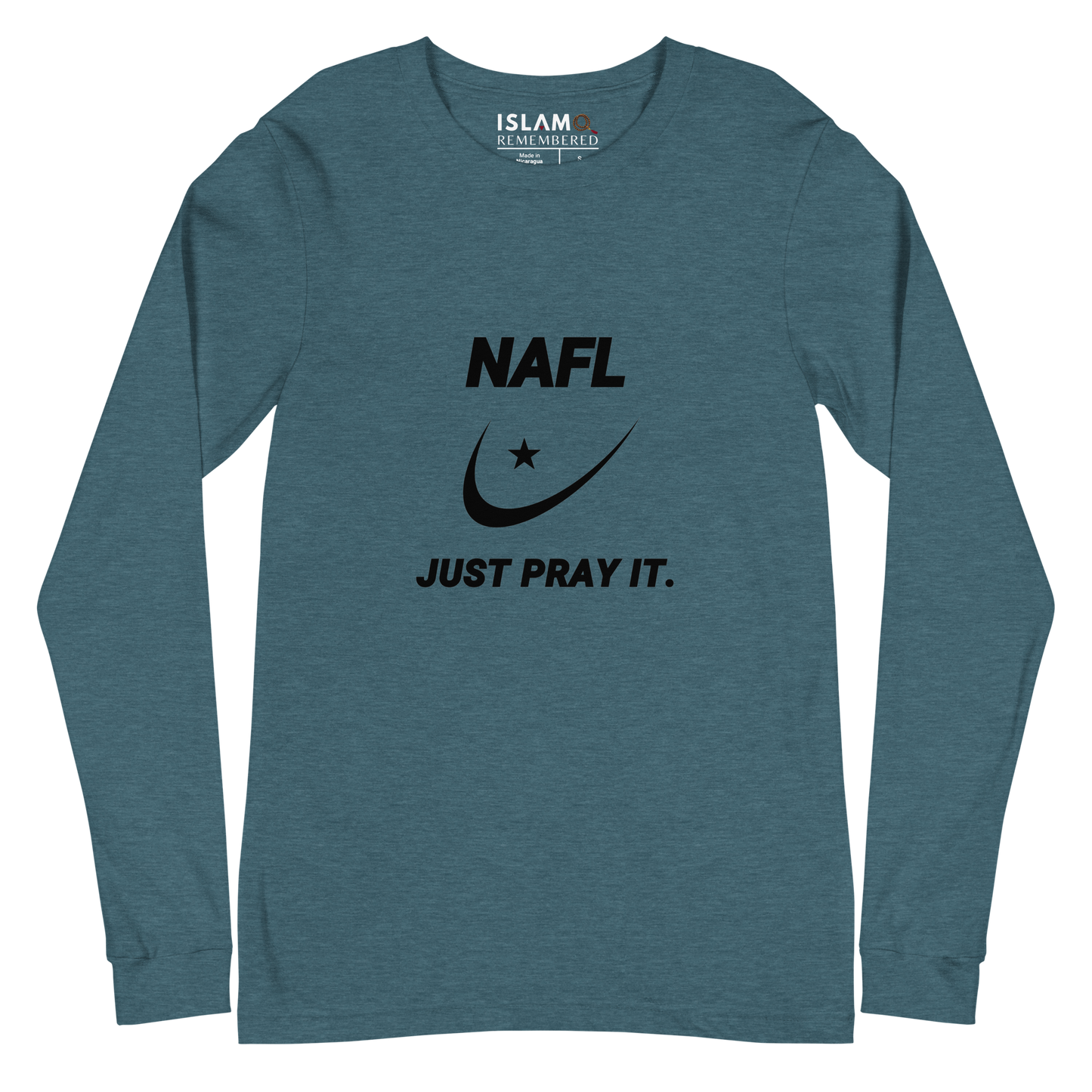 ADULT Long Sleeve Shirt - NAFL JUST PRAY IT w/ Logo - Black