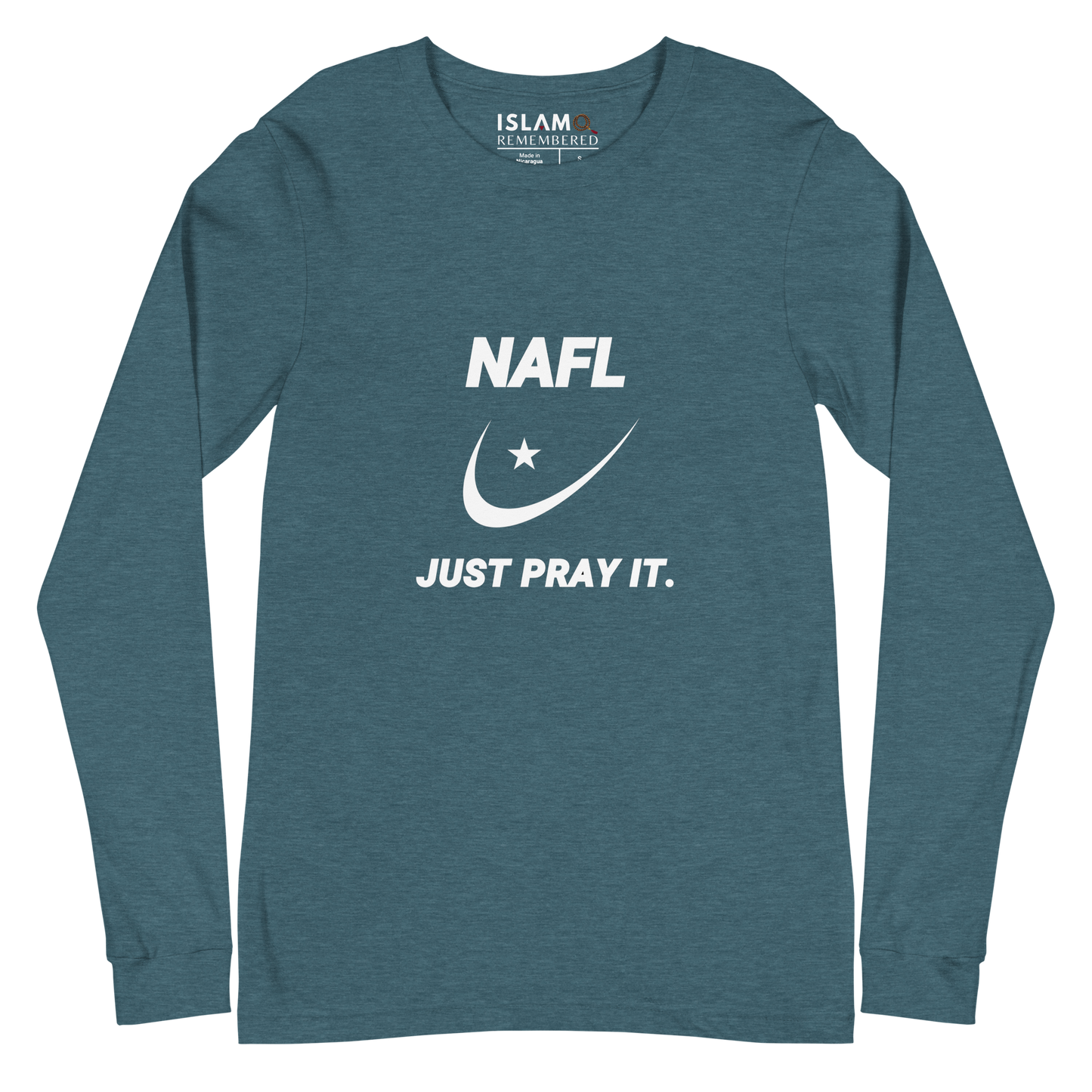 ADULT Long Sleeve Shirt - NAFL JUST PRAY IT w/ Logo - White