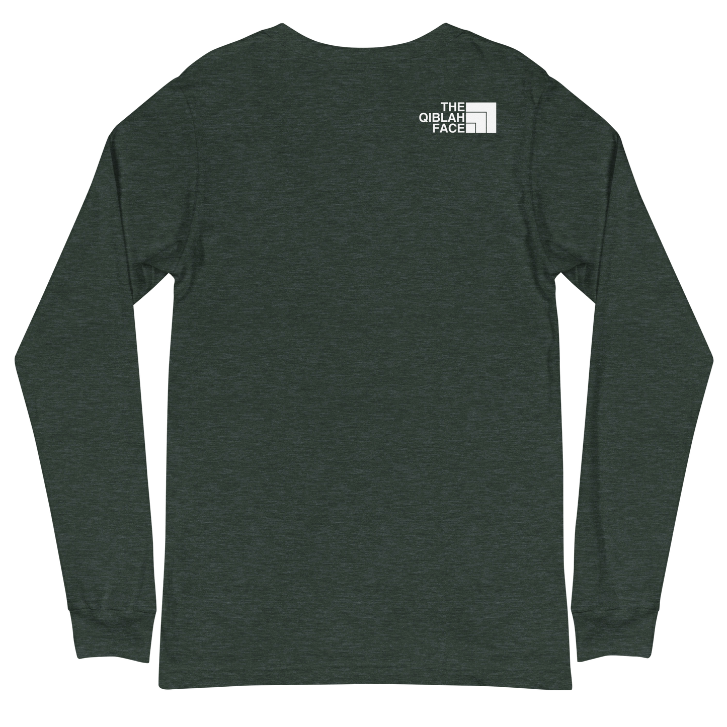 ADULT Long Sleeve Shirt - THE QIBLAH FACE (Small Logo Front/Back) - White