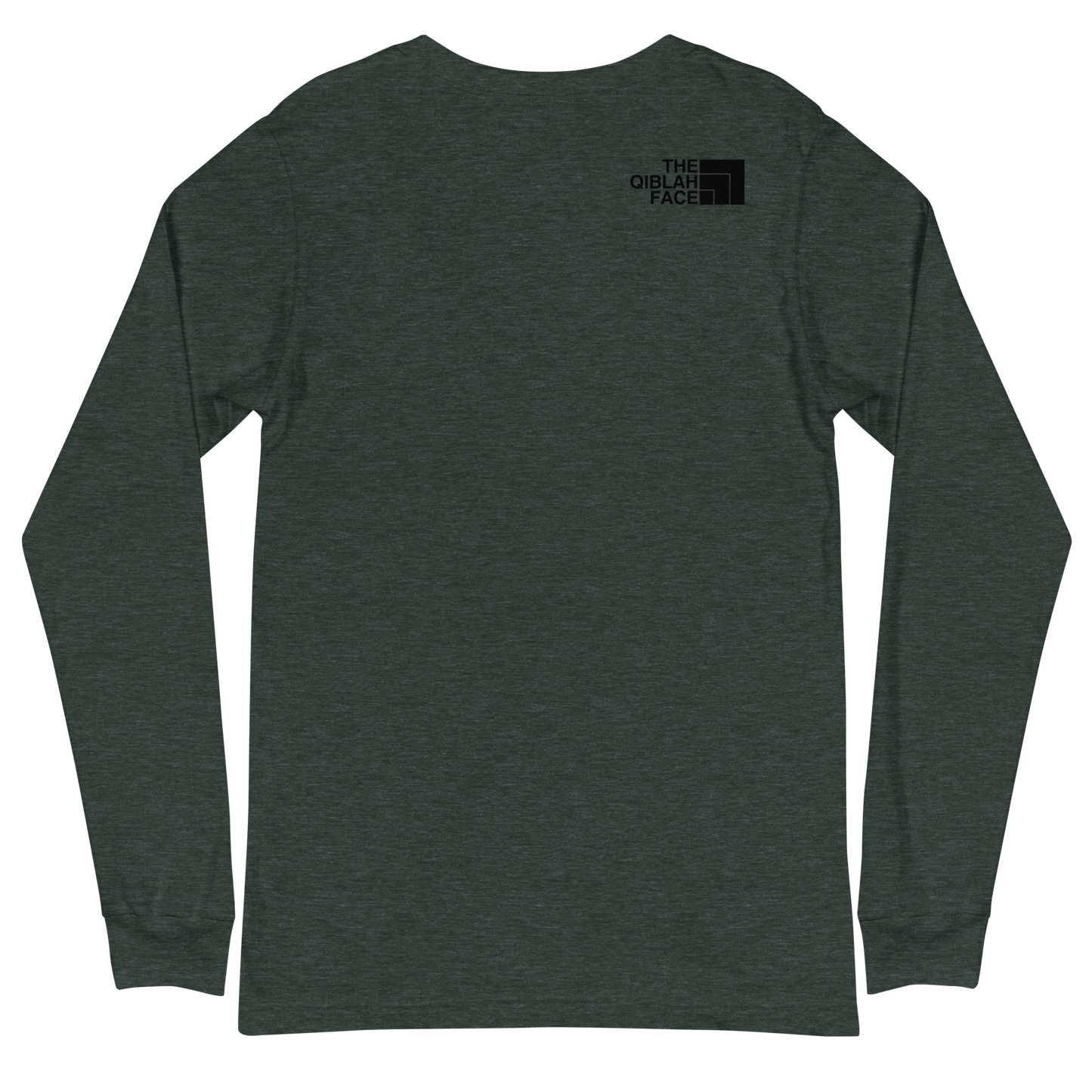 ADULT Long Sleeve Shirt - THE QIBLAH FACE (Small Logo Front/Back) - Black