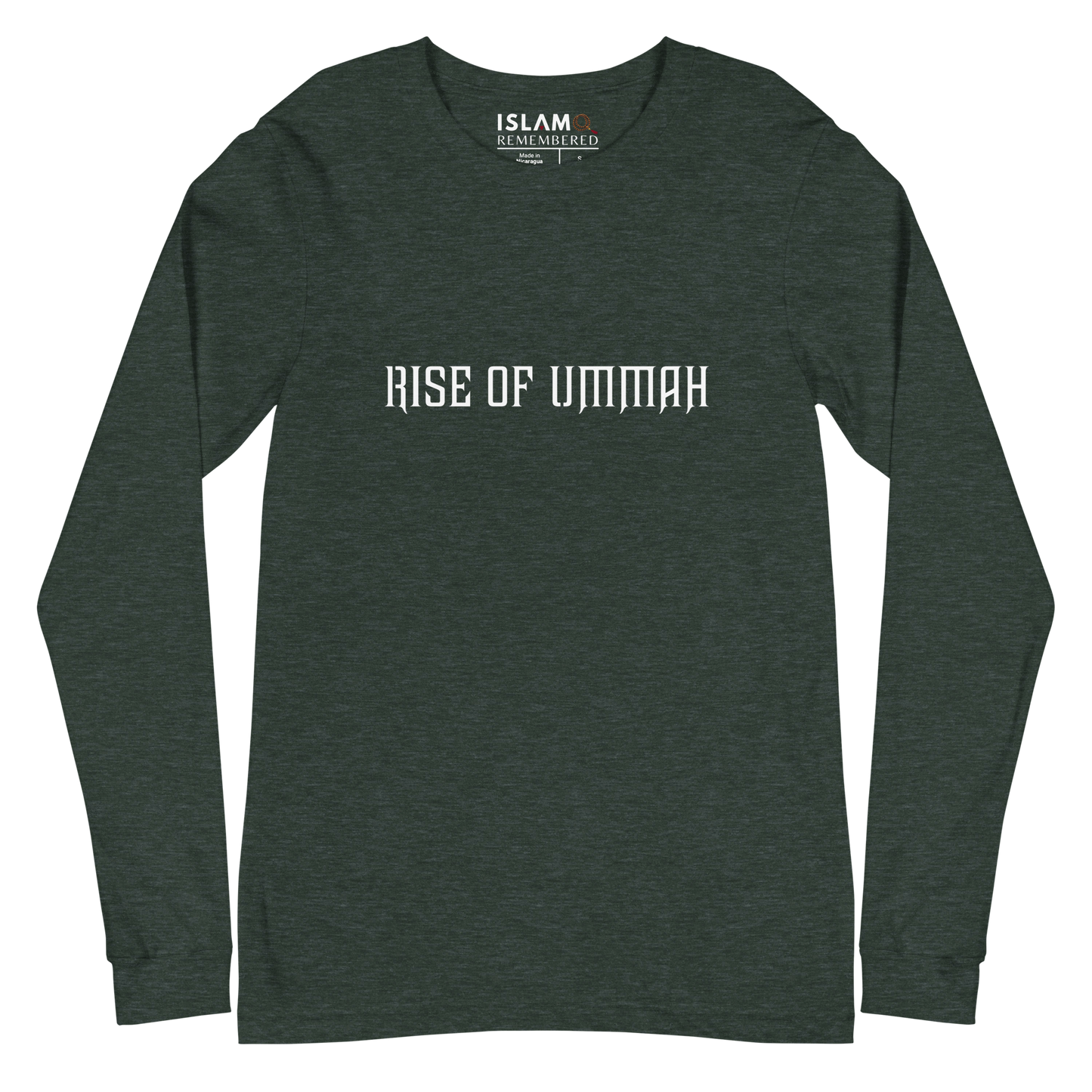 ADULT Long Sleeve Shirt - RISE OF UMMAH (Large Back Wings) - Silver/White
