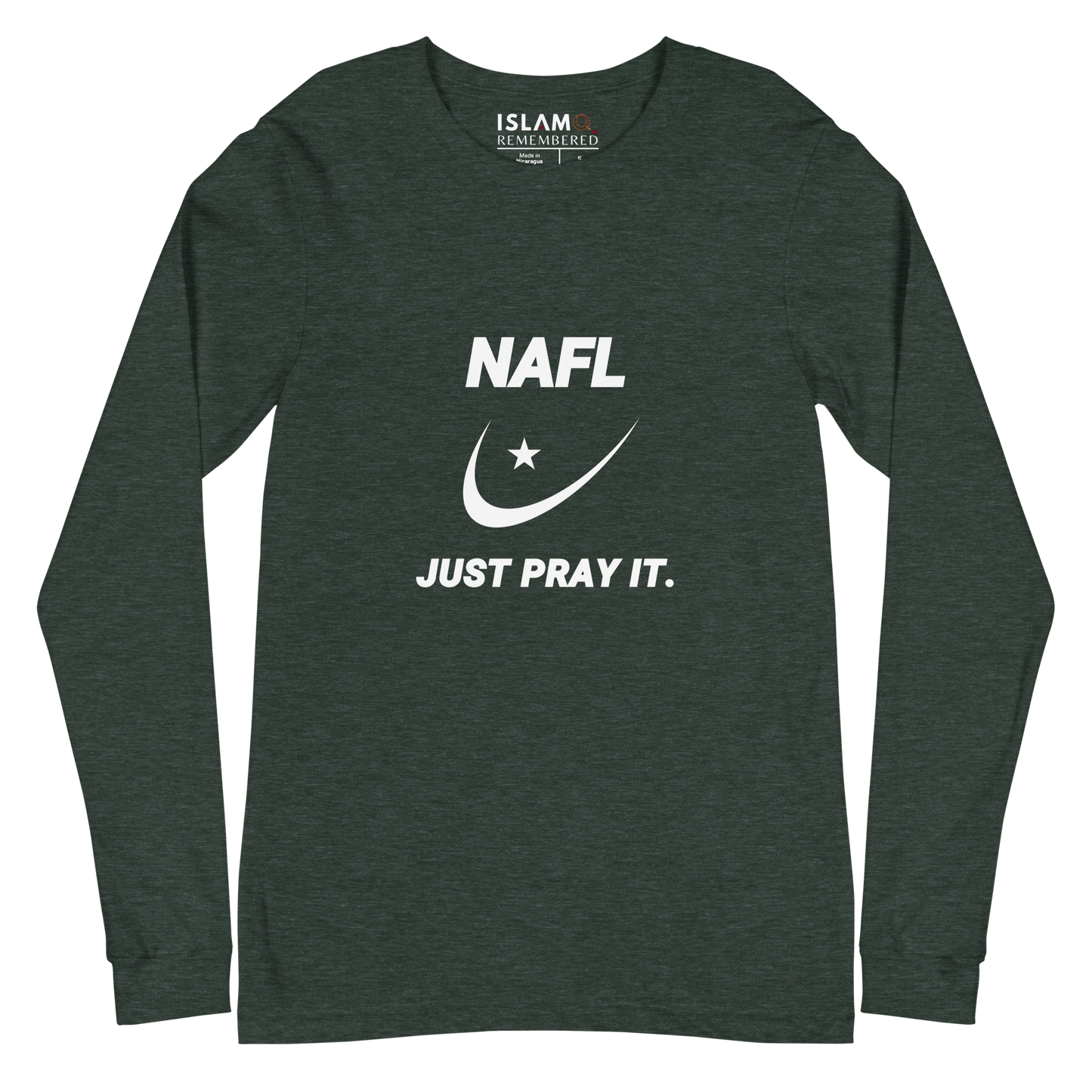 ADULT Long Sleeve Shirt - NAFL JUST PRAY IT w/ Logo - White