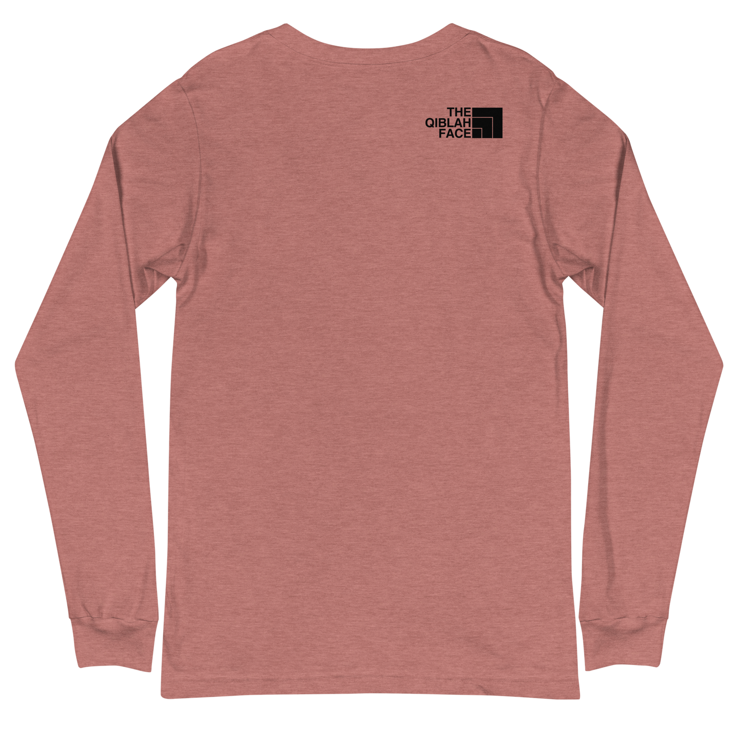 ADULT Long Sleeve Shirt - THE QIBLAH FACE (Small Logo Front/Back) - Black