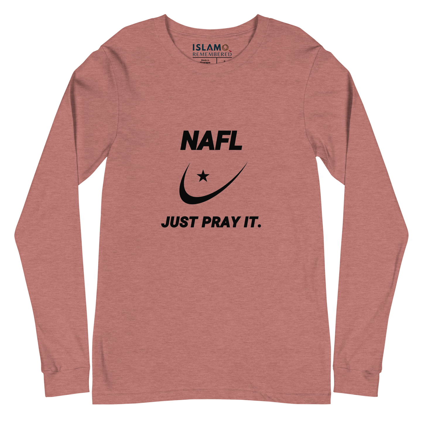 ADULT Long Sleeve Shirt - NAFL JUST PRAY IT w/ Logo - Black