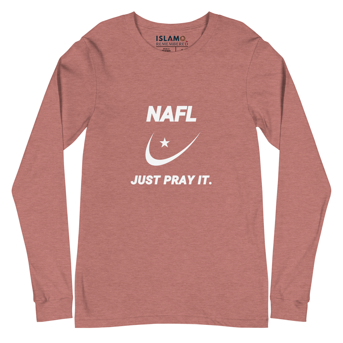 ADULT Long Sleeve Shirt - NAFL JUST PRAY IT w/ Logo - White