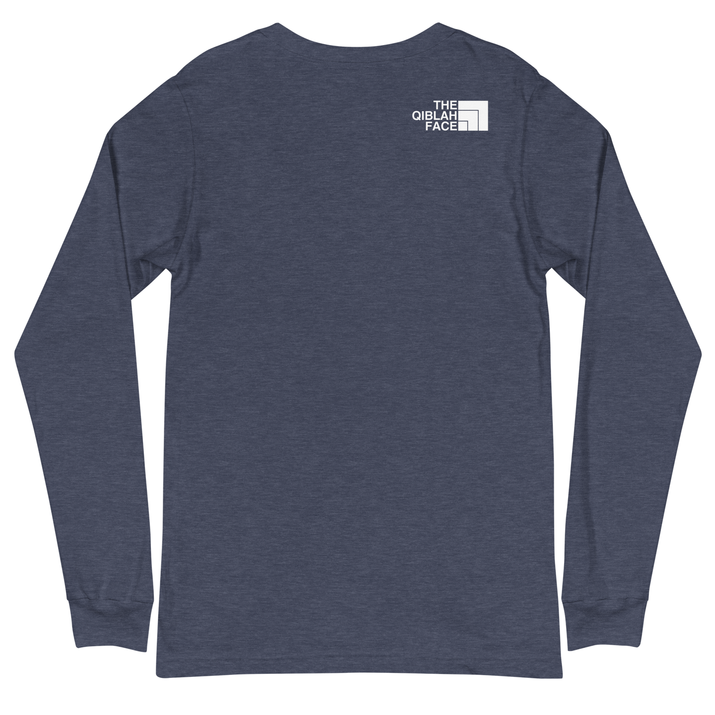 ADULT Long Sleeve Shirt - THE QIBLAH FACE (Small Logo Front/Back) - White