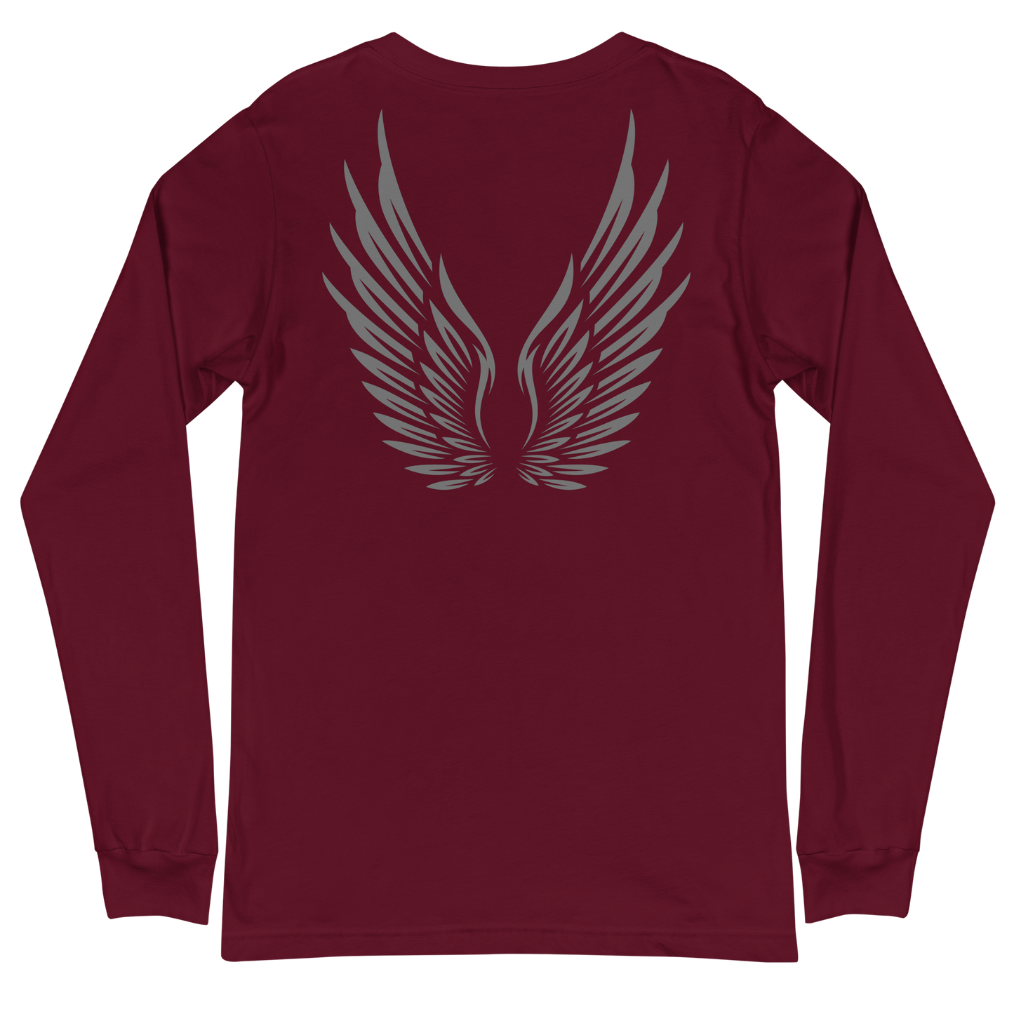 ADULT Long Sleeve Shirt - RISE OF UMMAH (Large Back Wings) - Silver/White