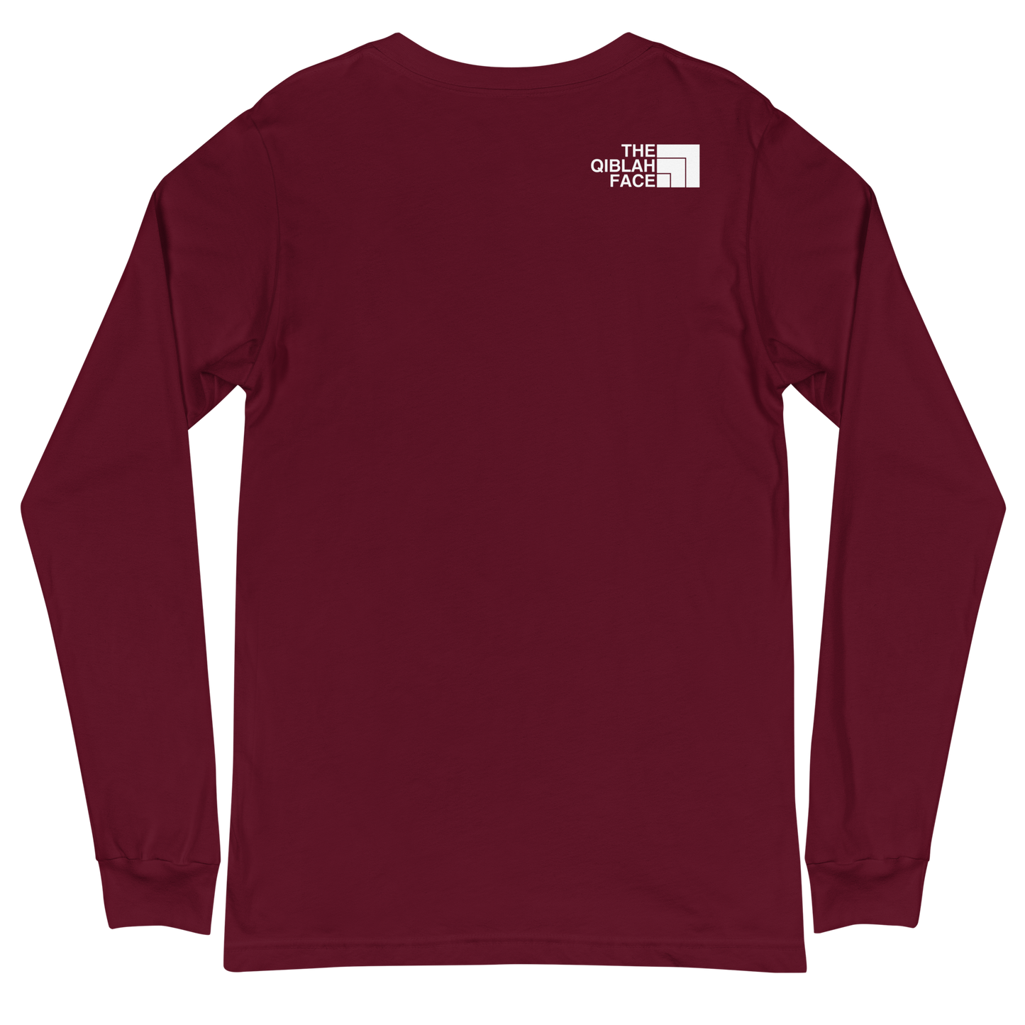 ADULT Long Sleeve Shirt - THE QIBLAH FACE (Small Logo Front/Back) - White