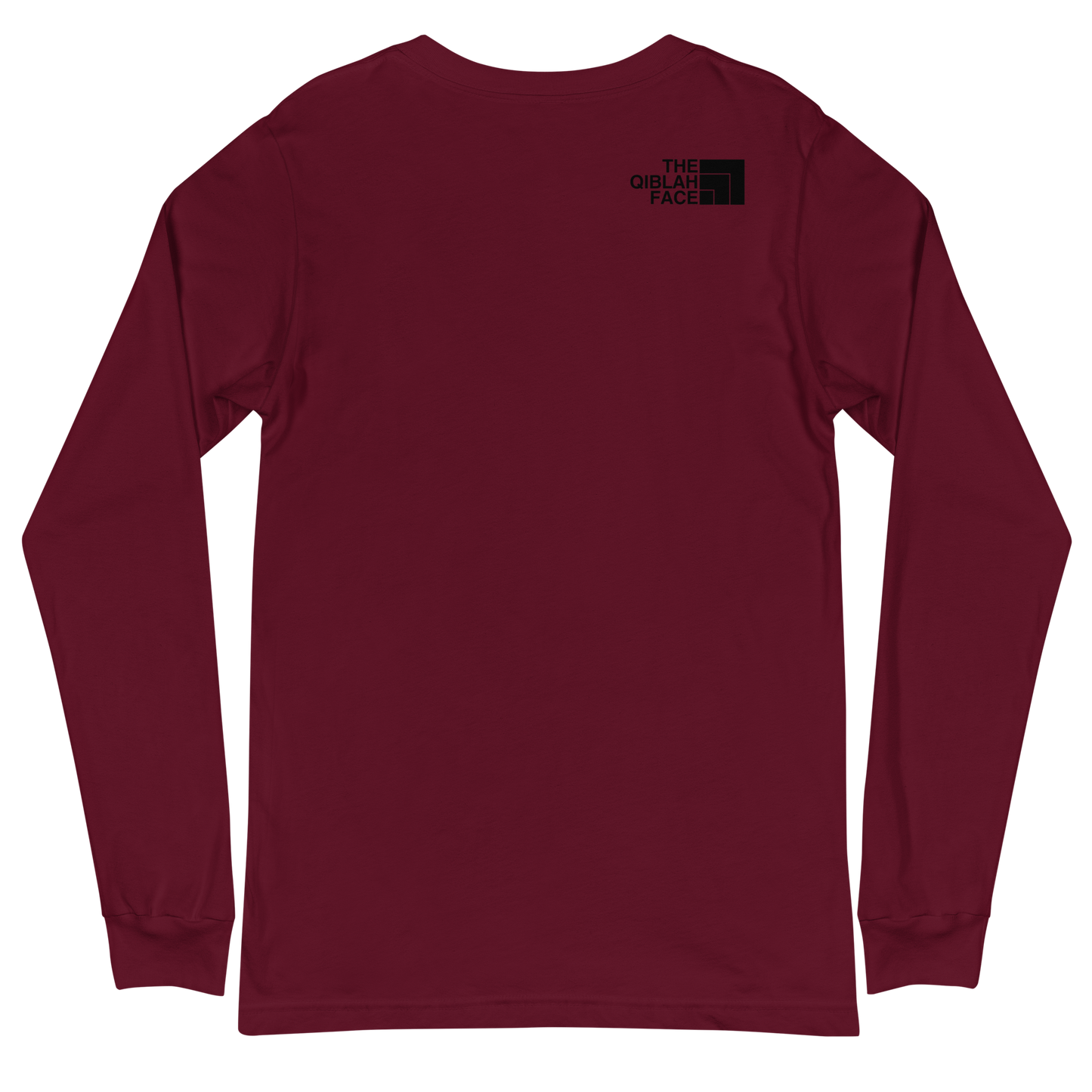 ADULT Long Sleeve Shirt - THE QIBLAH FACE (Small Logo Front/Back) - Black