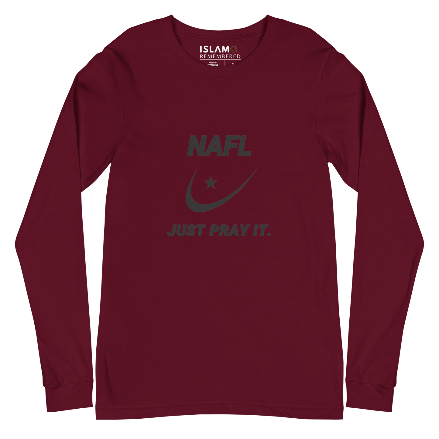 ADULT Long Sleeve Shirt - NAFL JUST PRAY IT w/ Logo - Black