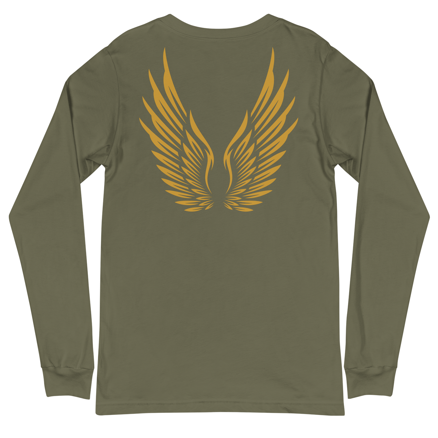 ADULT Long Sleeve Shirt - RISE OF UMMAH (Large Back Wings) - Gold/White
