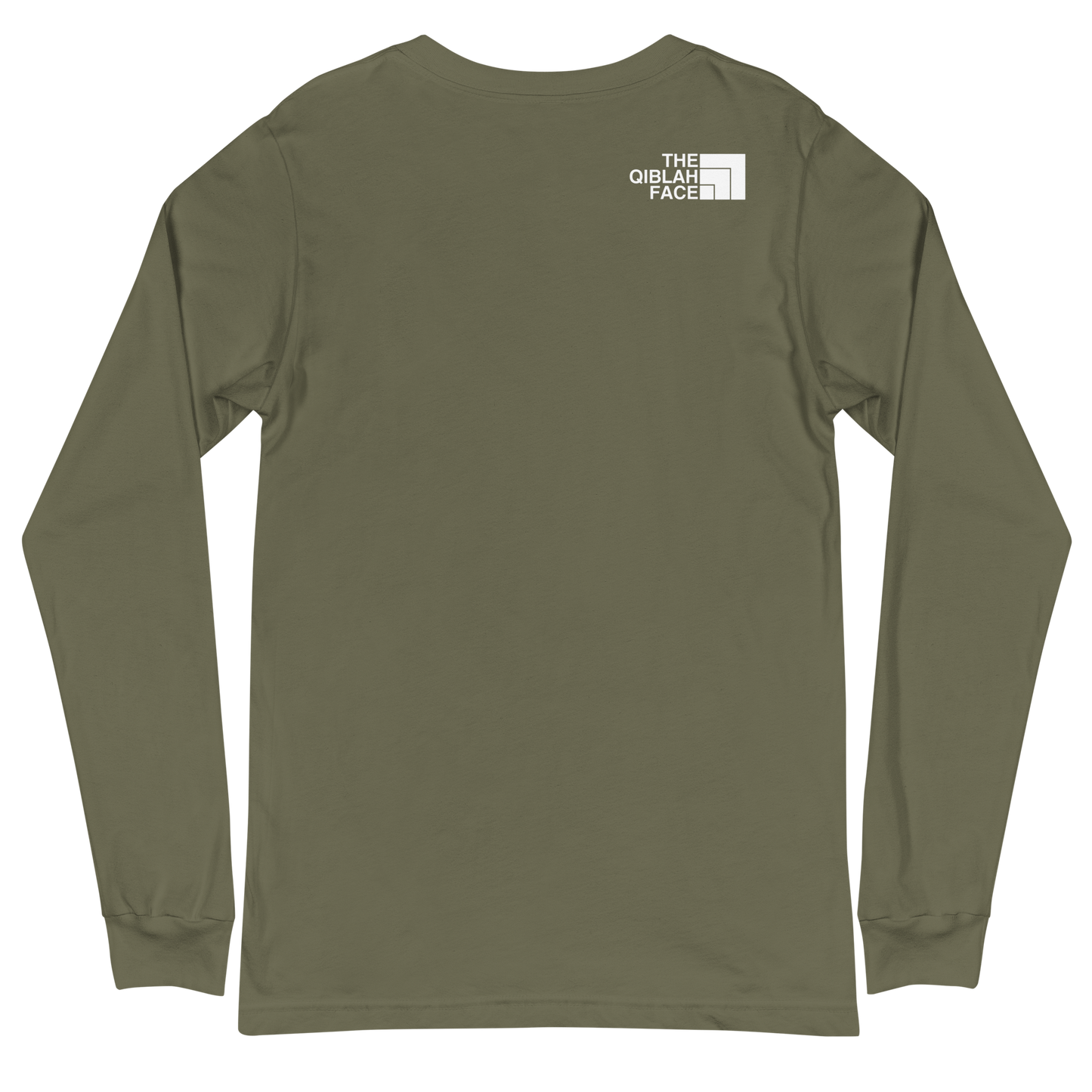 ADULT Long Sleeve Shirt - THE QIBLAH FACE (Small Logo Front/Back) - White