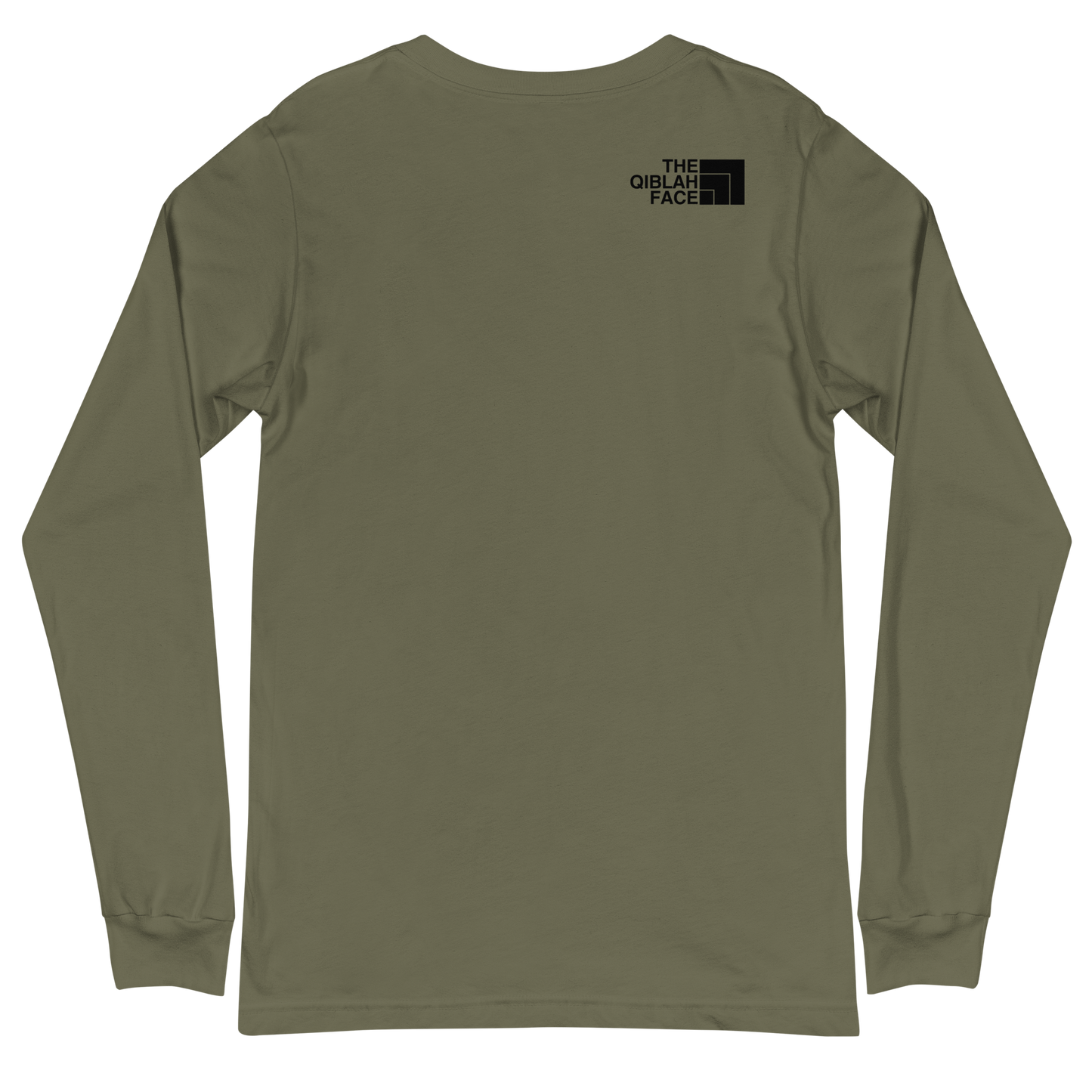ADULT Long Sleeve Shirt - THE QIBLAH FACE (Small Logo Front/Back) - Black