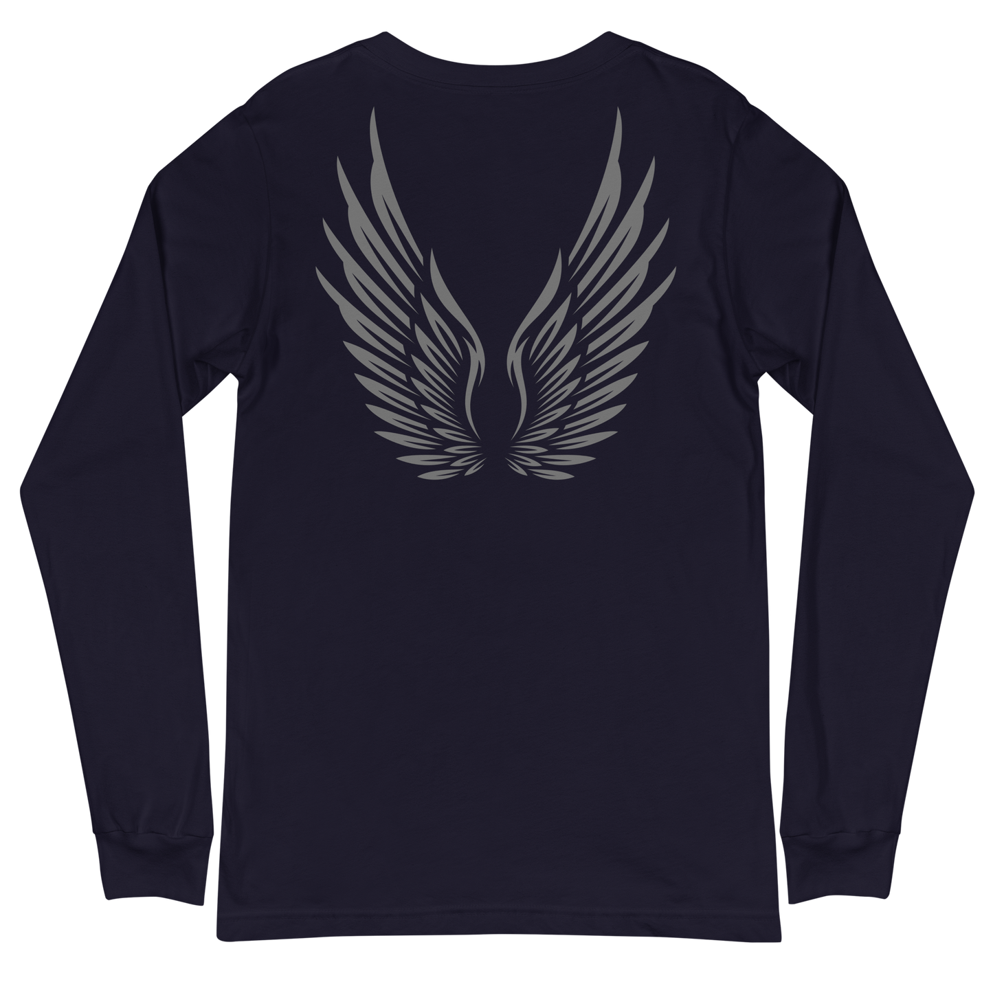 ADULT Long Sleeve Shirt - RISE OF UMMAH (Large Back Wings) - Silver/White