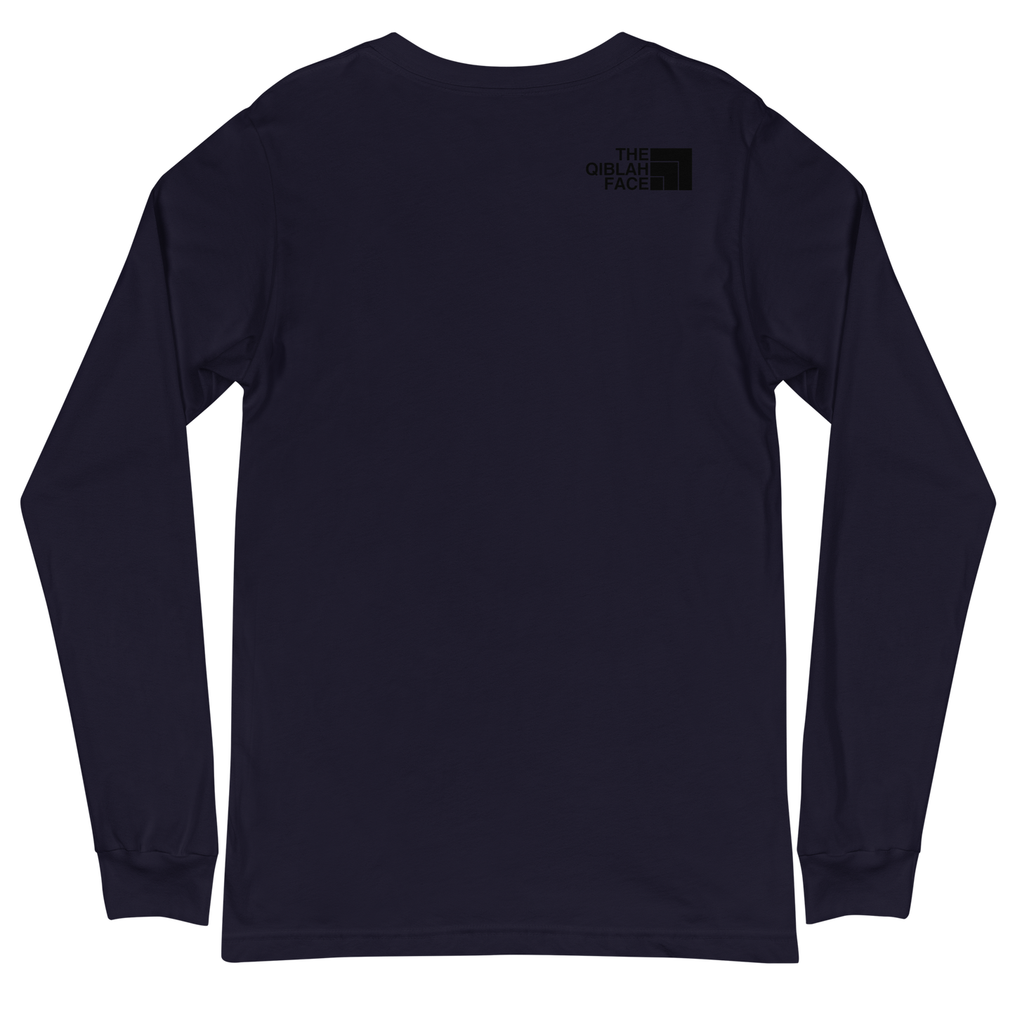 ADULT Long Sleeve Shirt - THE QIBLAH FACE (Small Logo Front/Back) - Black