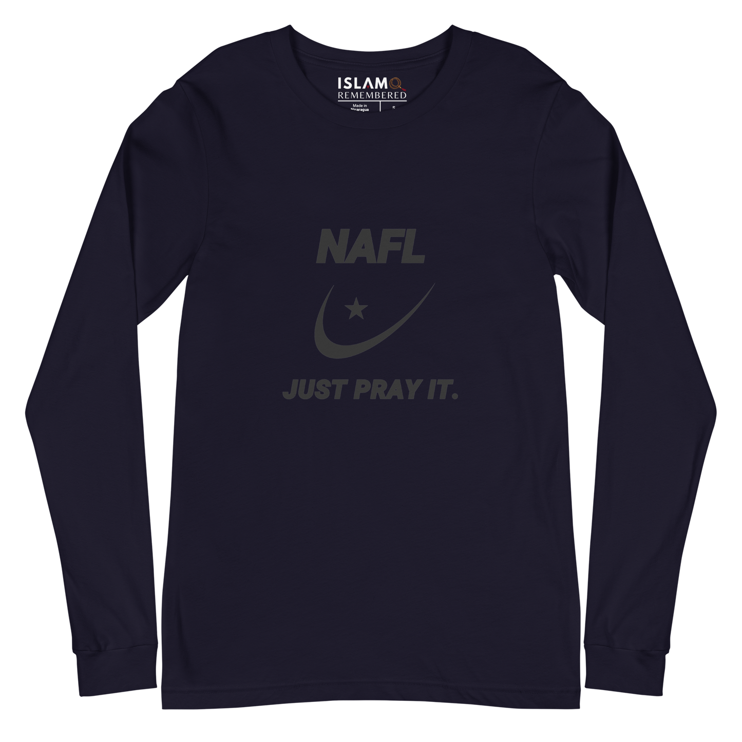 ADULT Long Sleeve Shirt - NAFL JUST PRAY IT w/ Logo - Black