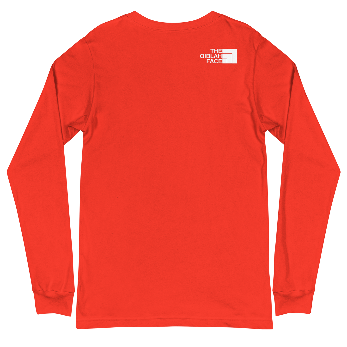 ADULT Long Sleeve Shirt - THE QIBLAH FACE (Small Logo Front/Back) - White