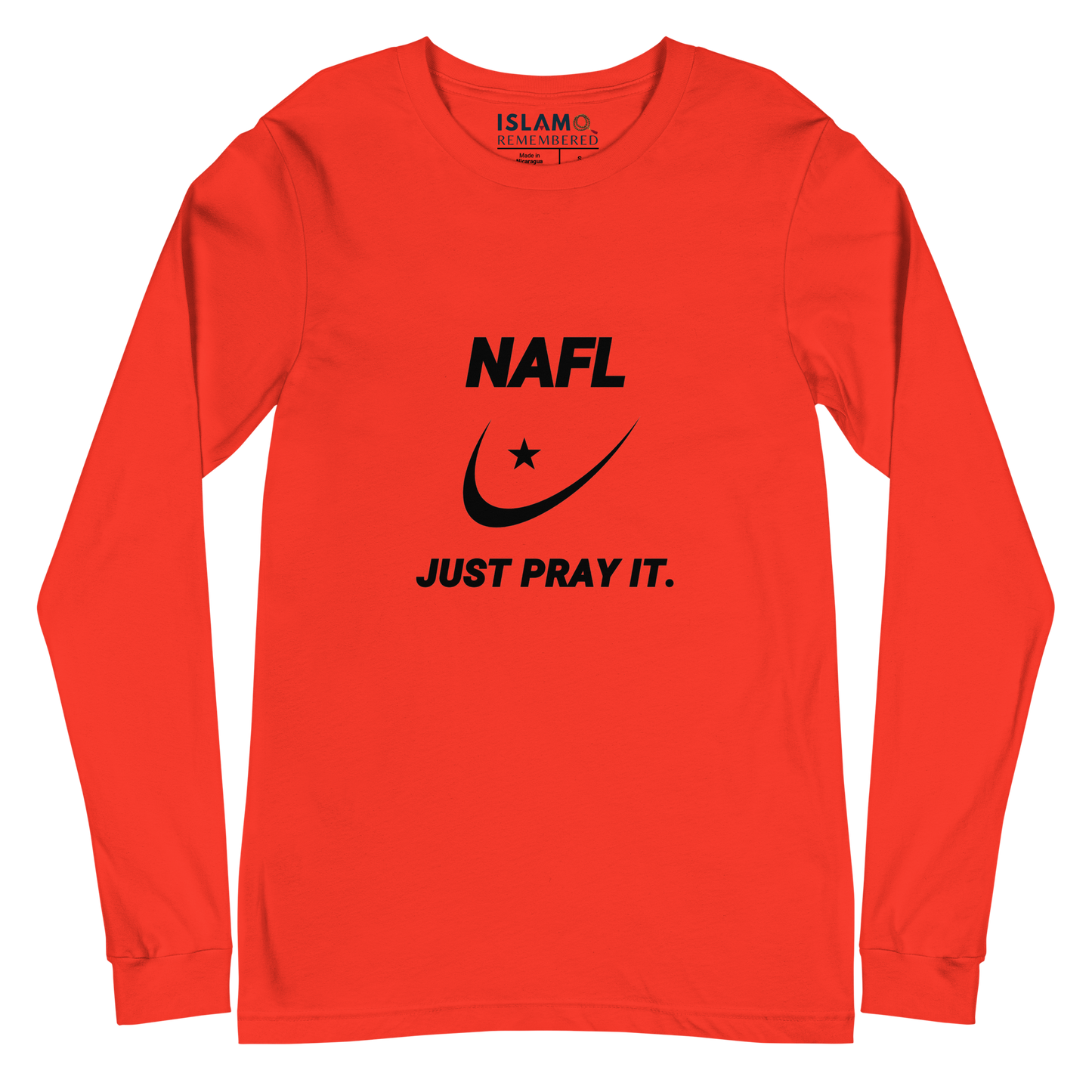ADULT Long Sleeve Shirt - NAFL JUST PRAY IT w/ Logo - Black