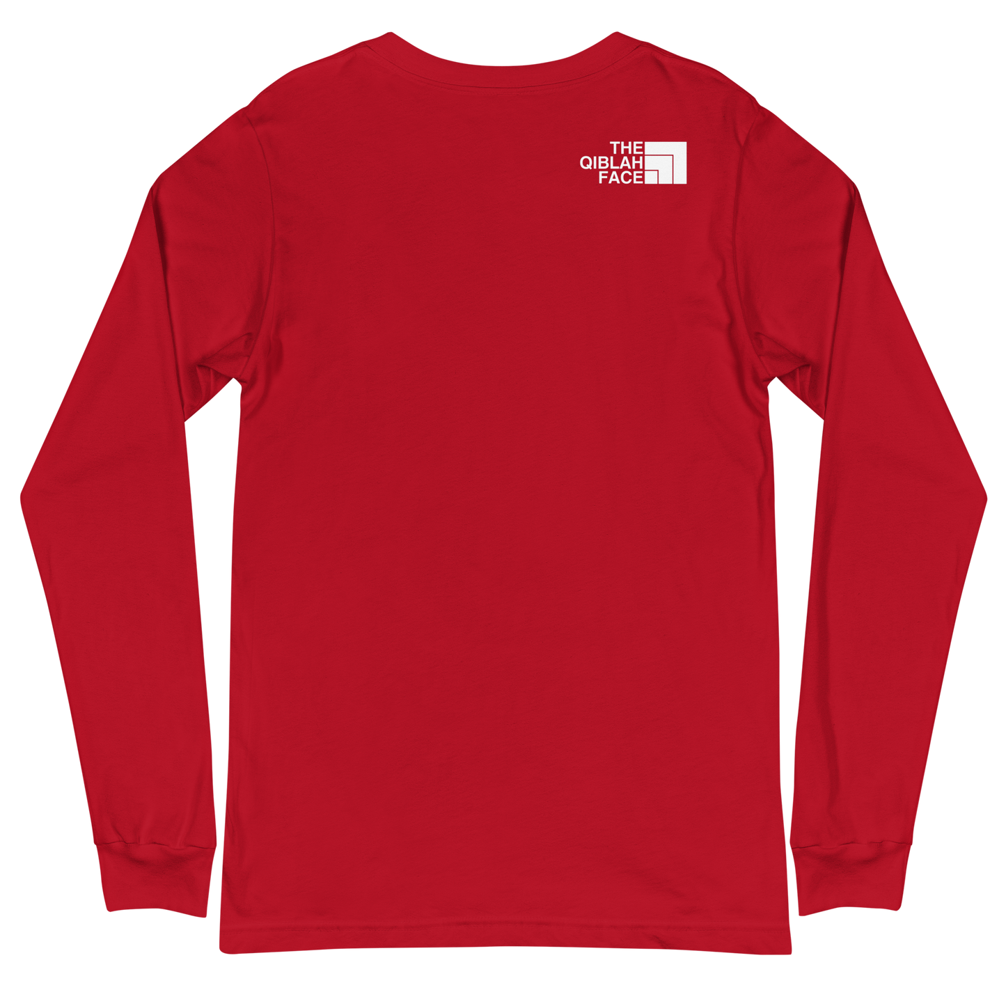 ADULT Long Sleeve Shirt - THE QIBLAH FACE (Small Logo Front/Back) - White