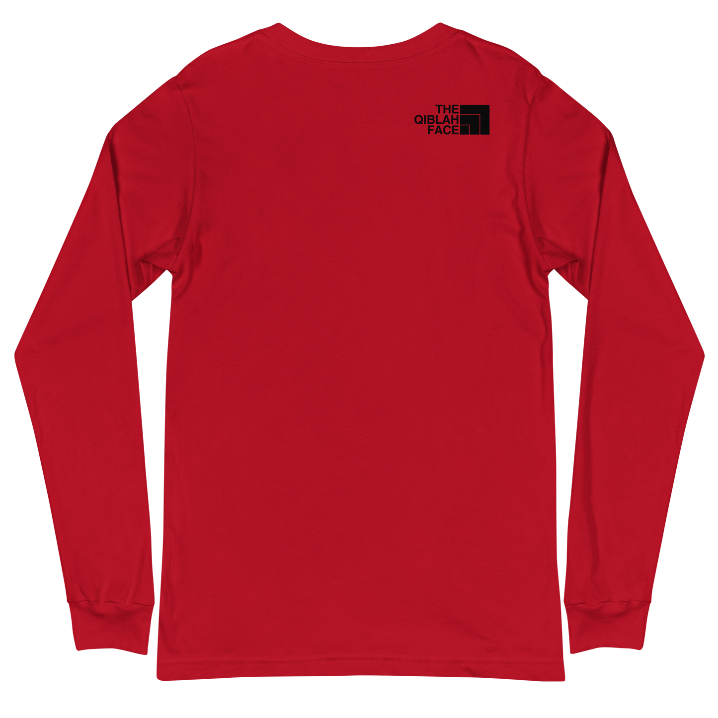 ADULT Long Sleeve Shirt - THE QIBLAH FACE (Small Logo Front/Back) - Black