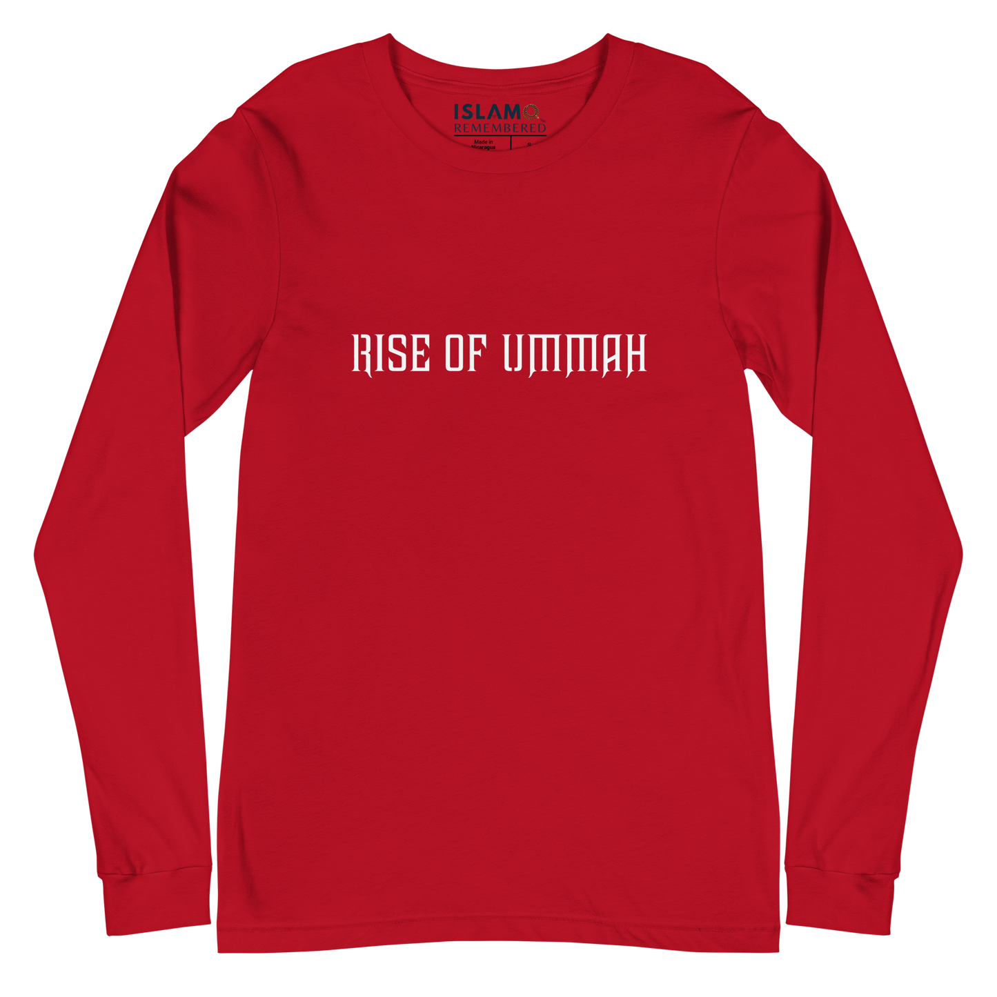ADULT Long Sleeve Shirt - RISE OF UMMAH (Large Back Wings) - Silver/White