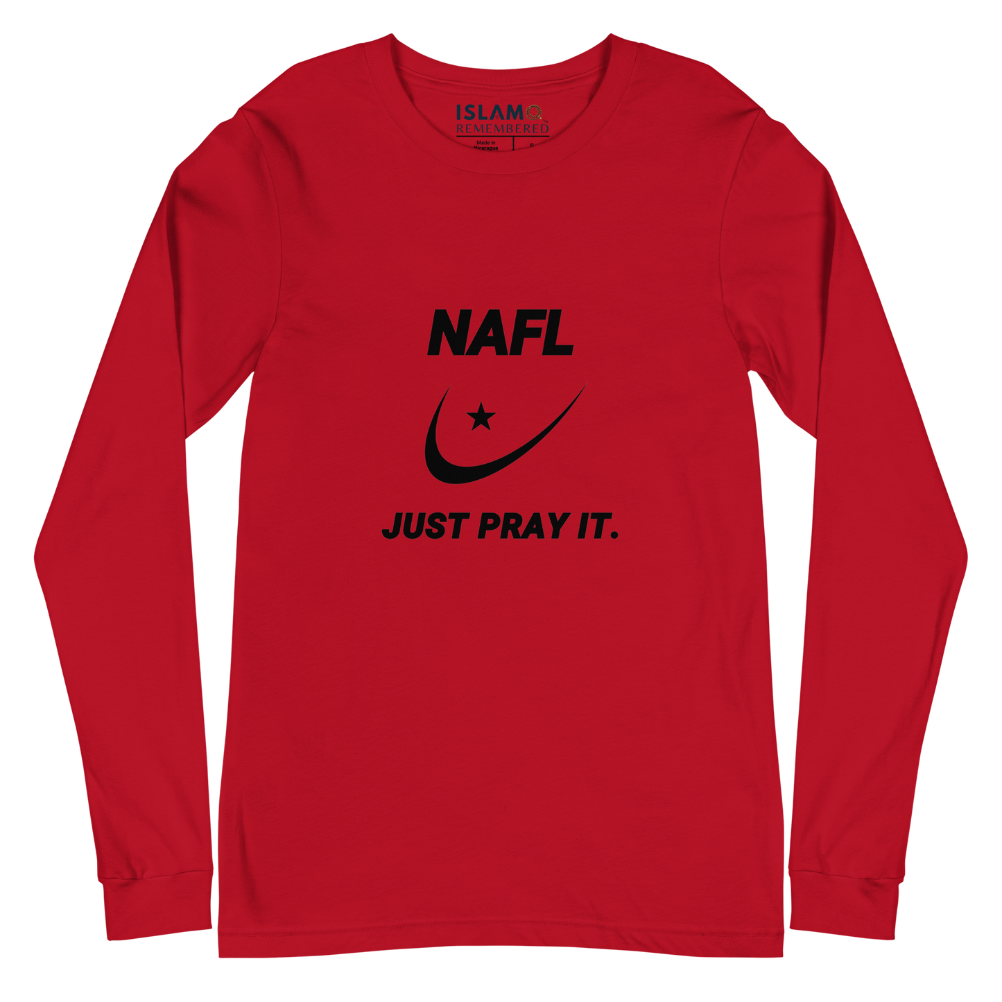 ADULT Long Sleeve Shirt - NAFL JUST PRAY IT w/ Logo - Black