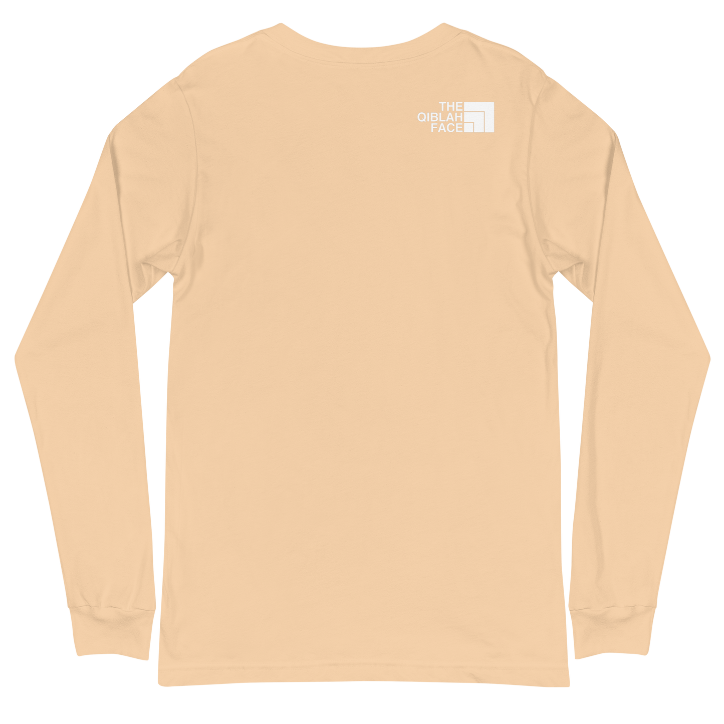 ADULT Long Sleeve Shirt - THE QIBLAH FACE (Small Logo Front/Back) - White