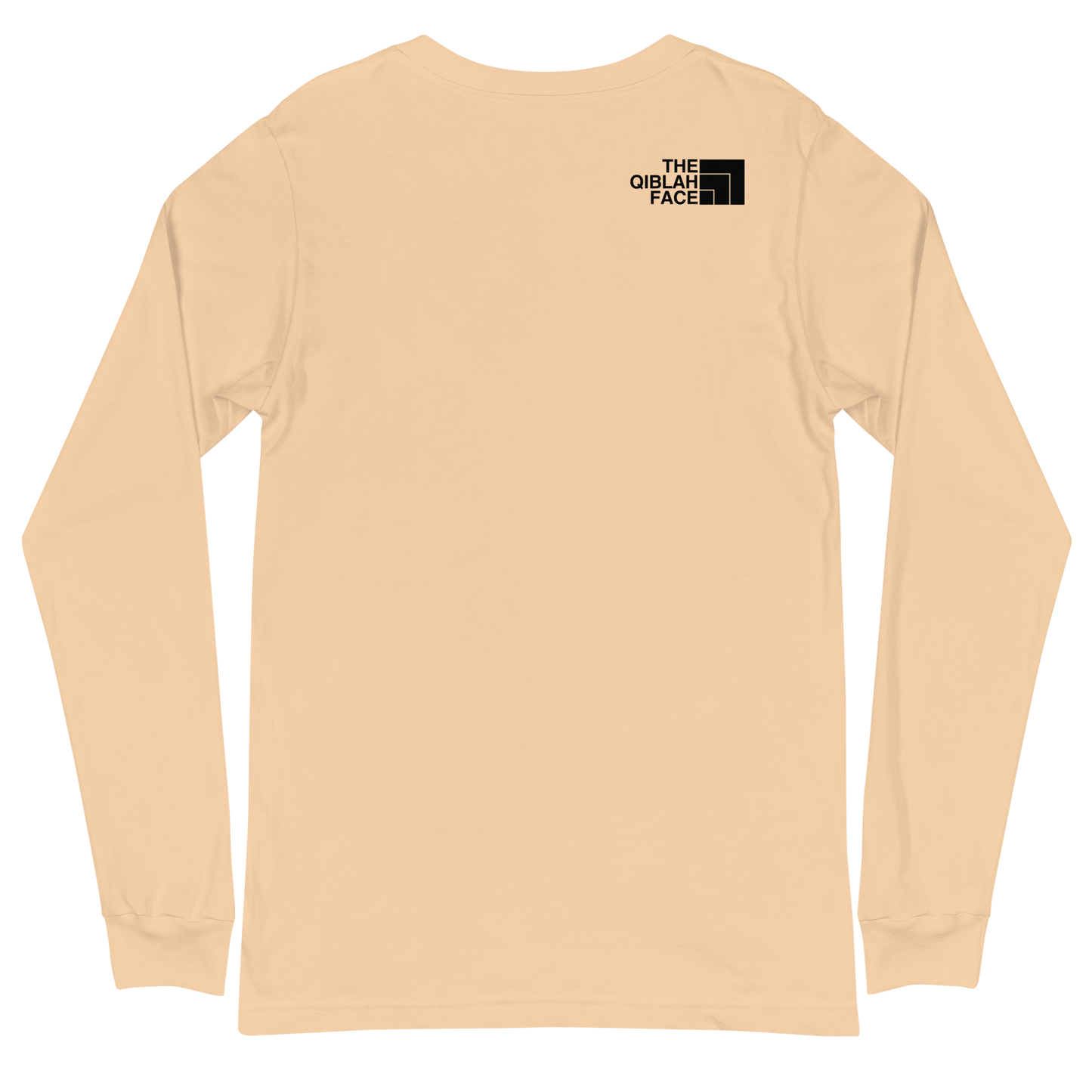 ADULT Long Sleeve Shirt - THE QIBLAH FACE (Small Logo Front/Back) - Black