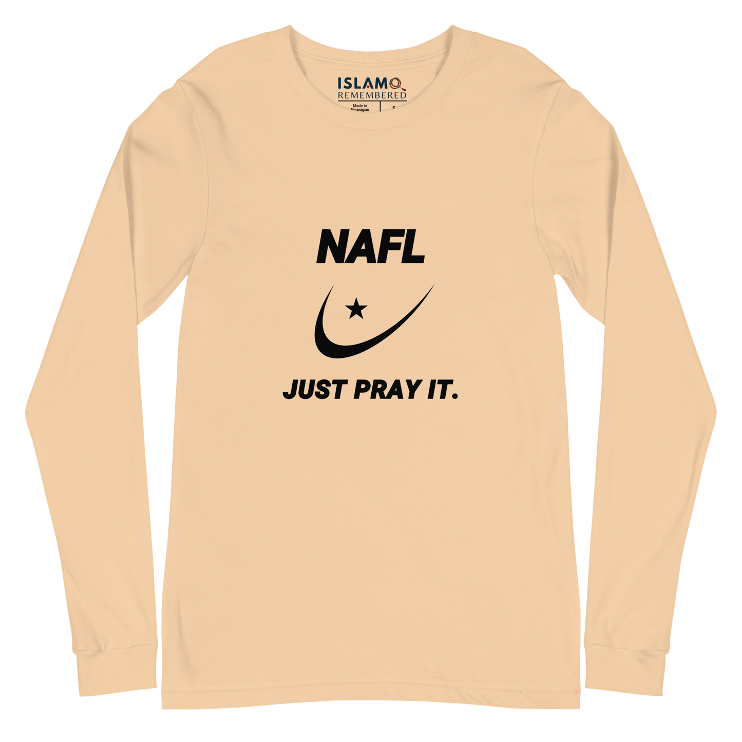 ADULT Long Sleeve Shirt - NAFL JUST PRAY IT w/ Logo - Black