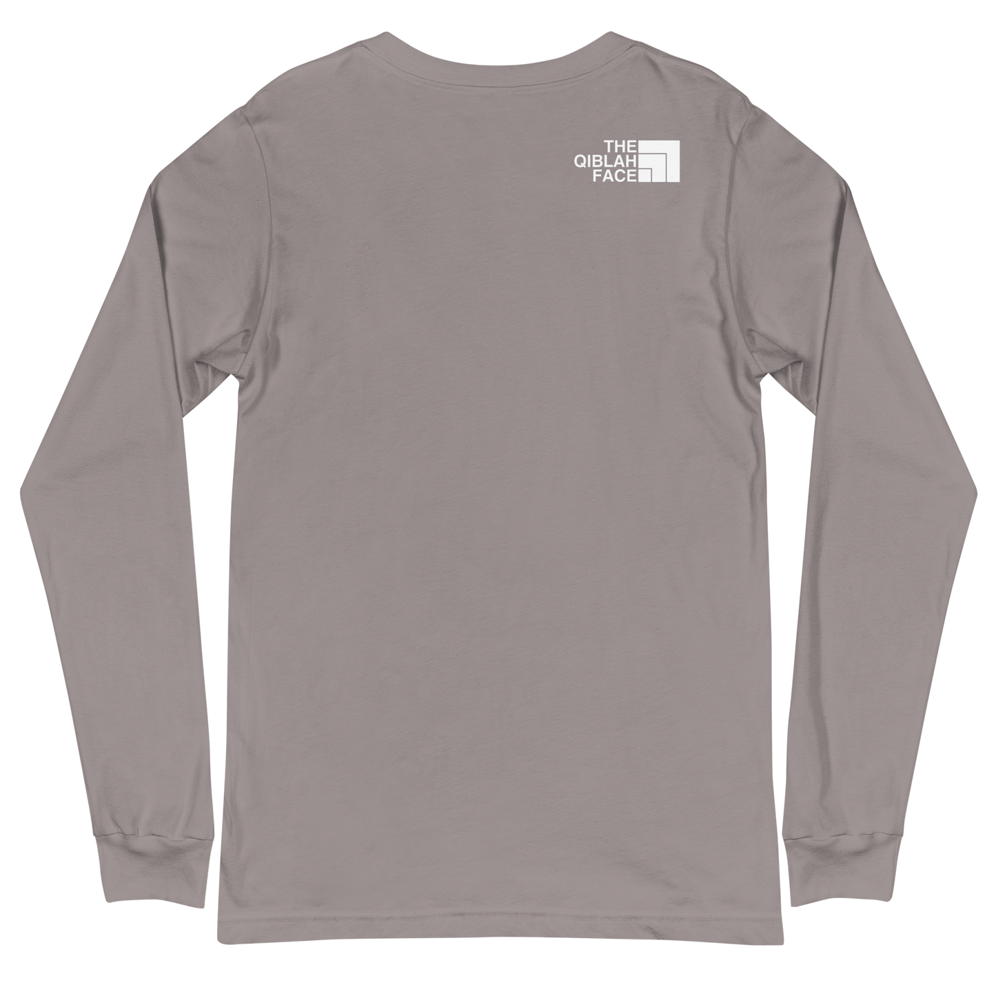 ADULT Long Sleeve Shirt - THE QIBLAH FACE (Small Logo Front/Back) - White