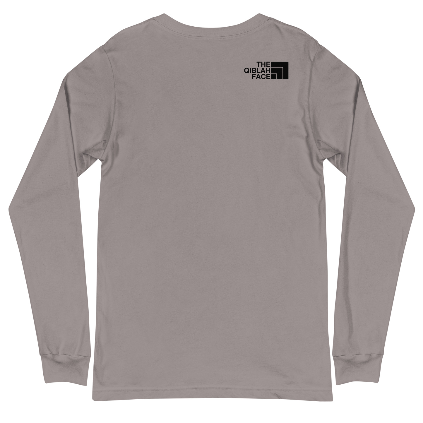 ADULT Long Sleeve Shirt - THE QIBLAH FACE (Small Logo Front/Back) - Black