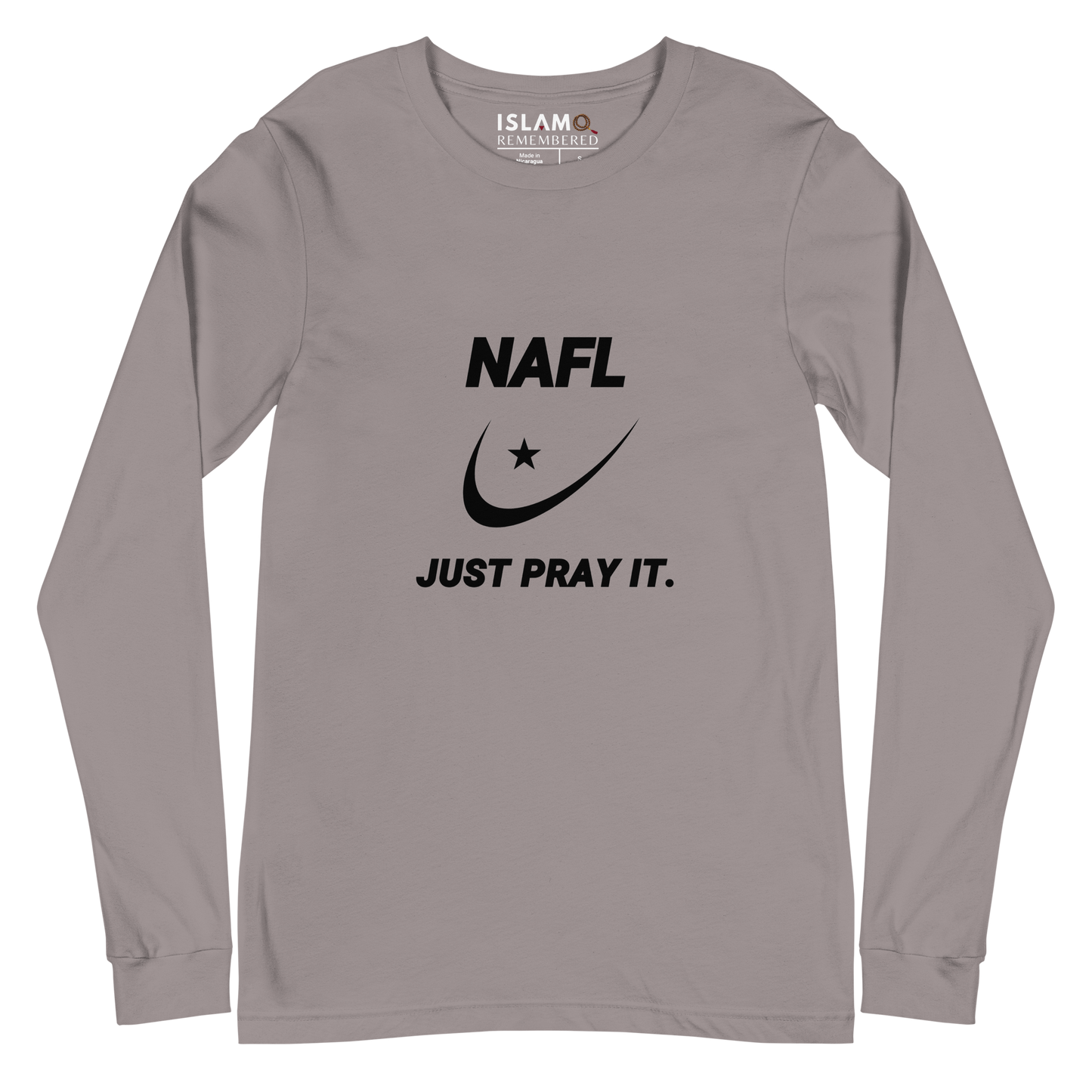 ADULT Long Sleeve Shirt - NAFL JUST PRAY IT w/ Logo - Black