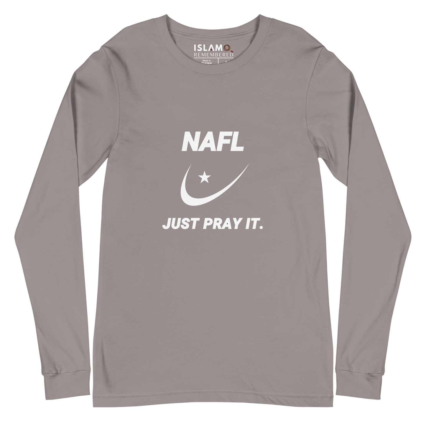 ADULT Long Sleeve Shirt - NAFL JUST PRAY IT w/ Logo - White