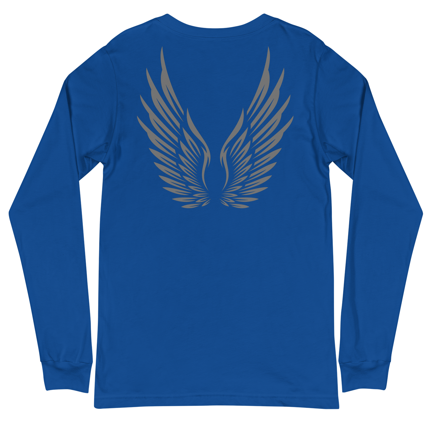 ADULT Long Sleeve Shirt - RISE OF UMMAH (Large Back Wings) - Silver/White