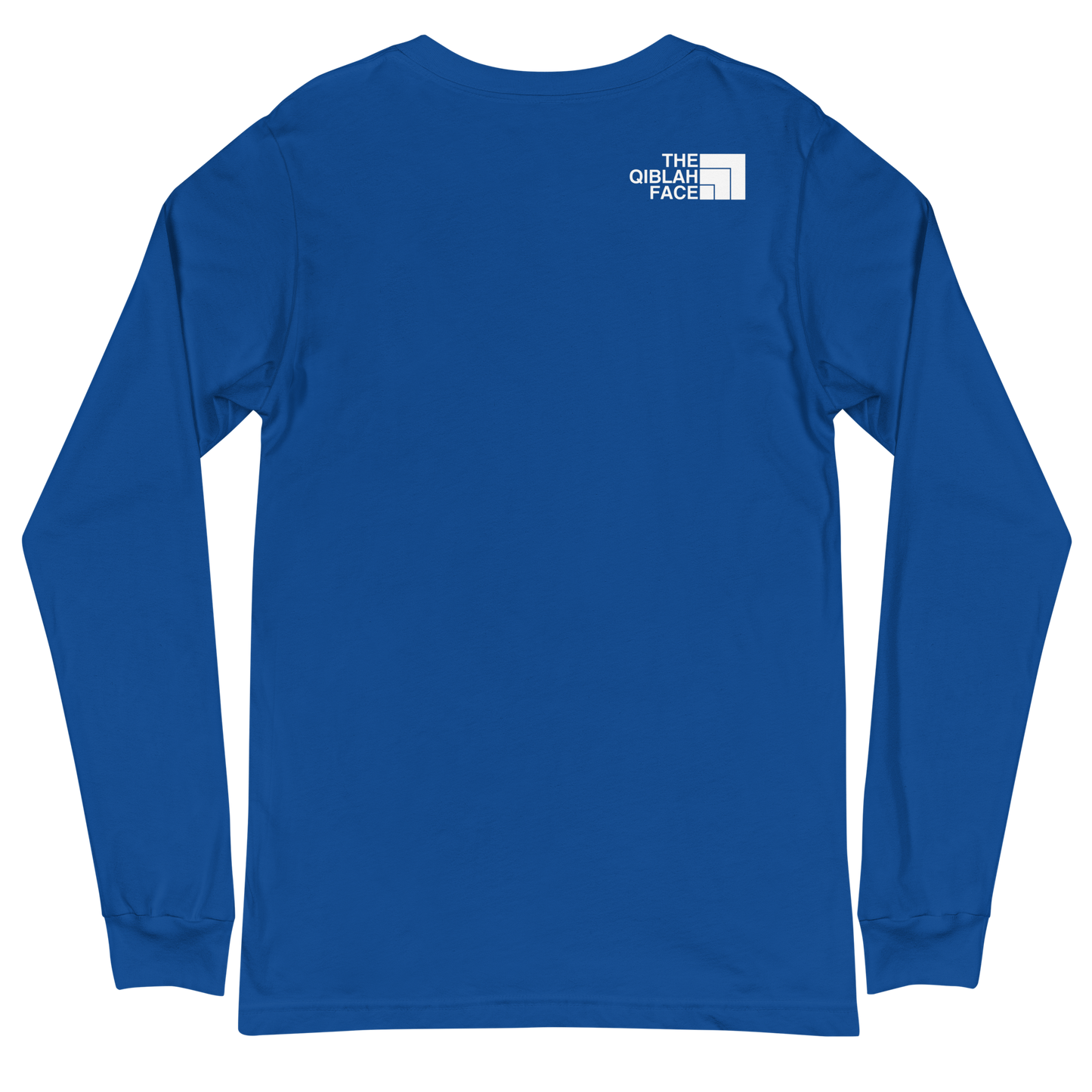 ADULT Long Sleeve Shirt - THE QIBLAH FACE (Small Logo Front/Back) - White