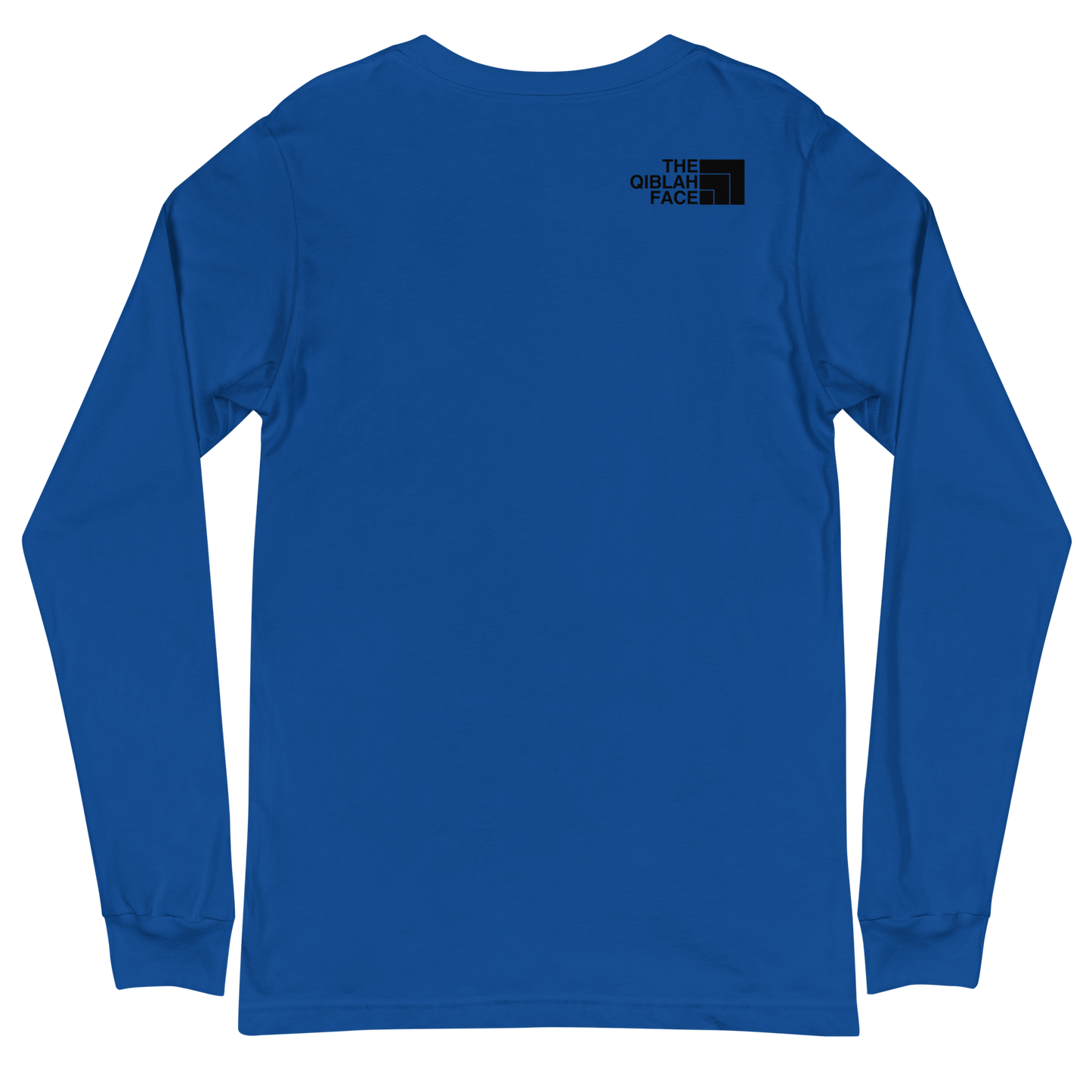 ADULT Long Sleeve Shirt - THE QIBLAH FACE (Small Logo Front/Back) - Black
