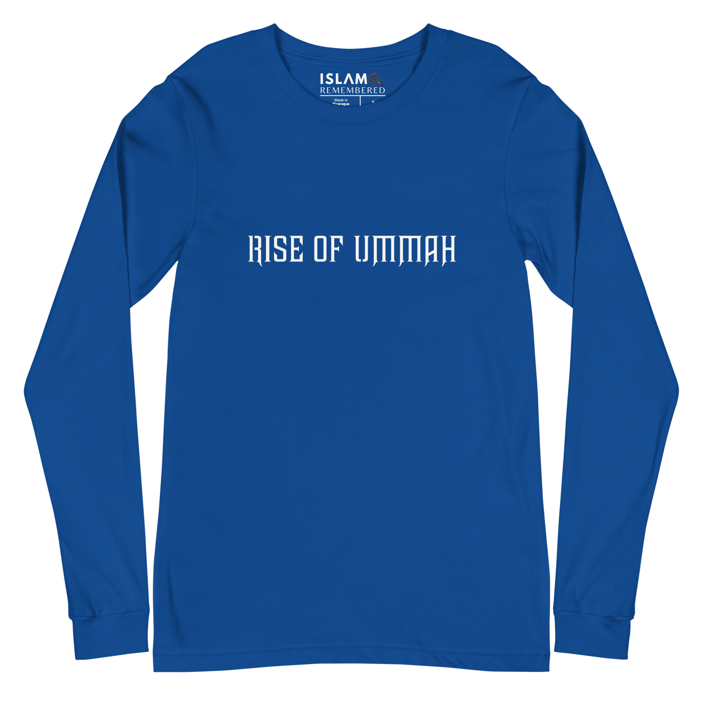 ADULT Long Sleeve Shirt - RISE OF UMMAH (Large Back Wings) - Silver/White