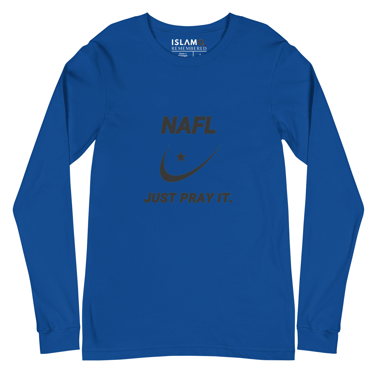 ADULT Long Sleeve Shirt - NAFL JUST PRAY IT w/ Logo - Black