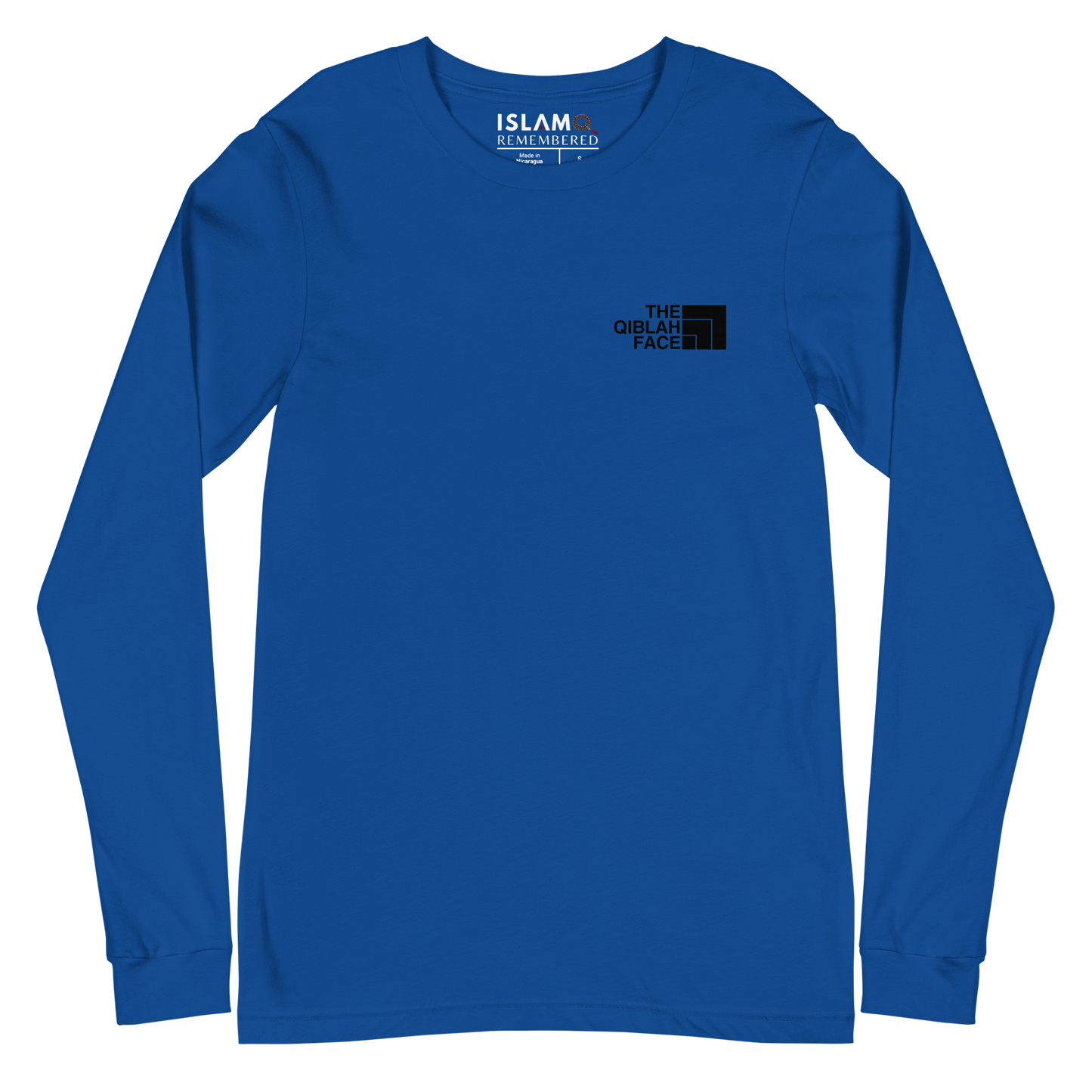ADULT Long Sleeve Shirt - THE QIBLAH FACE (Small Logo Front/Back) - Black
