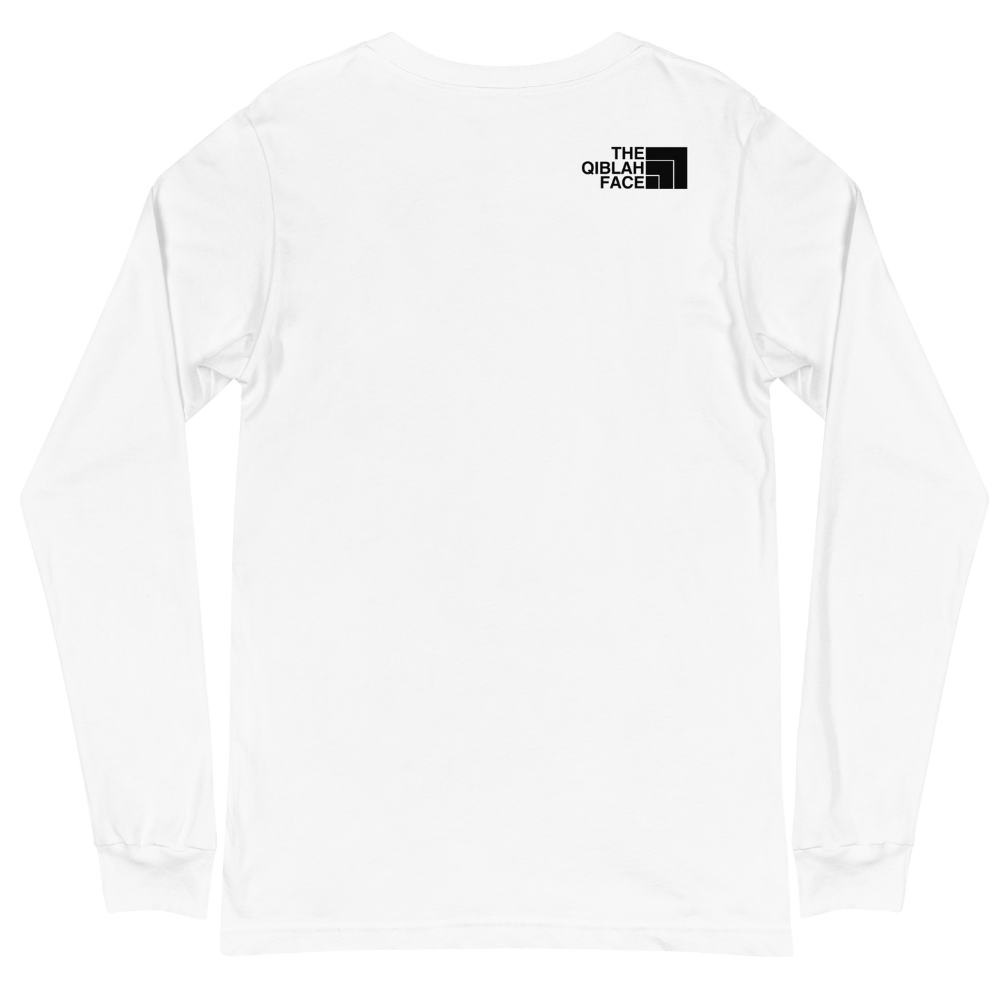 ADULT Long Sleeve Shirt - THE QIBLAH FACE (Small Logo Front/Back) - Black