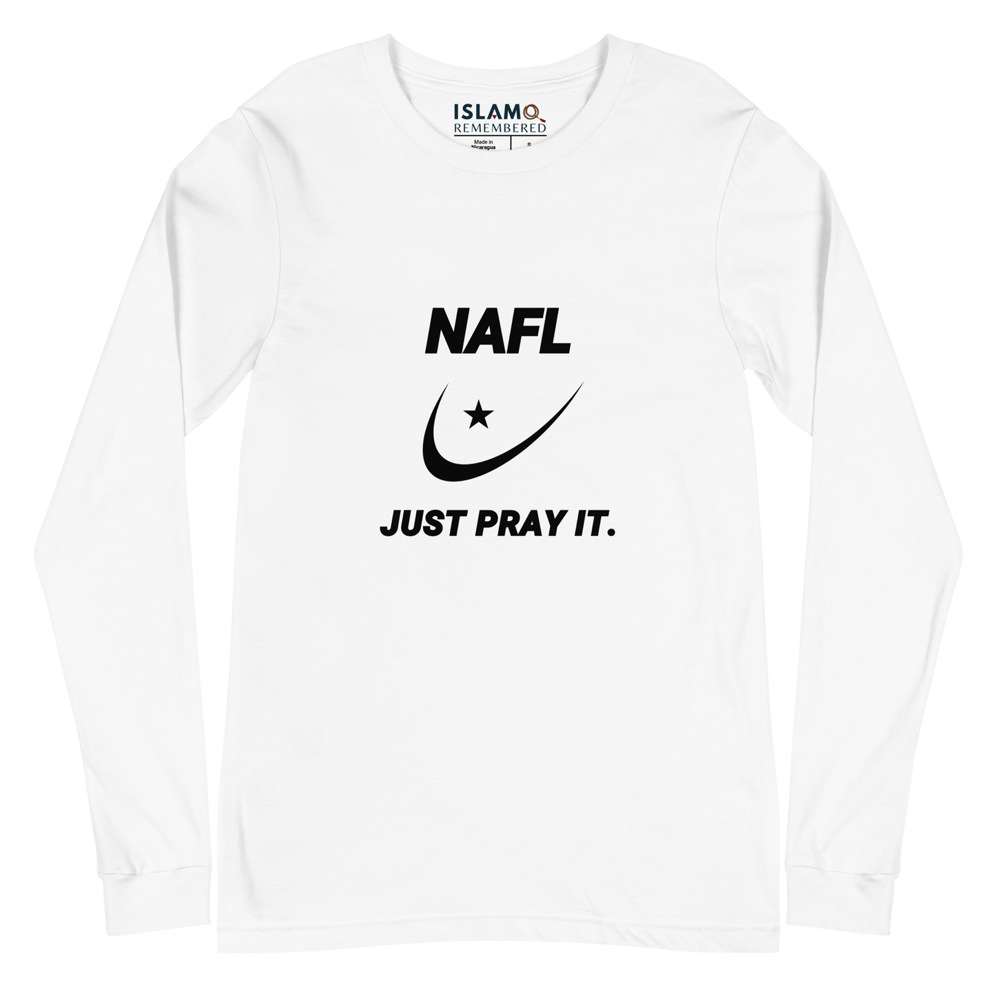 ADULT Long Sleeve Shirt - NAFL JUST PRAY IT w/ Logo - Black