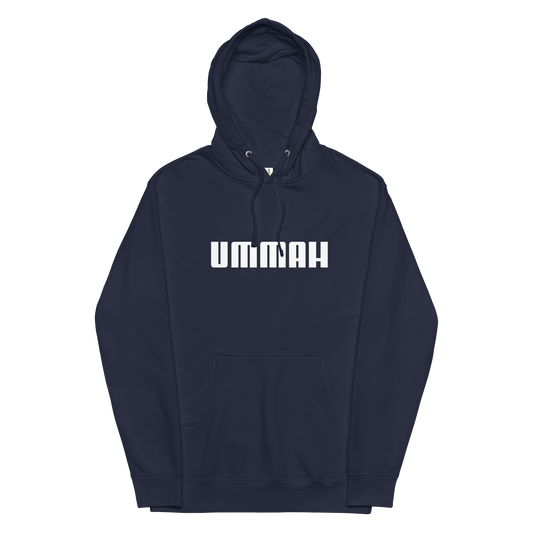 HOODIE Midweight (Adult) - UMMAH (Centered/Medium) - White