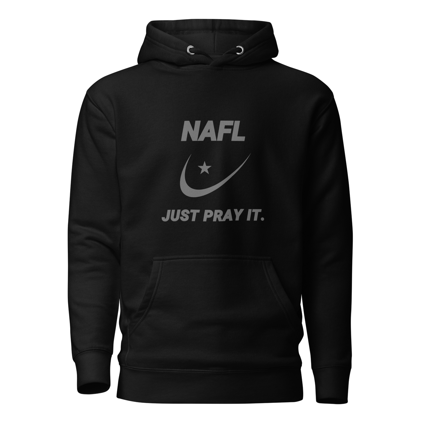 HOODIE Premium (Adult) - NAFL JUST PRAY IT w/ Logo - Silver