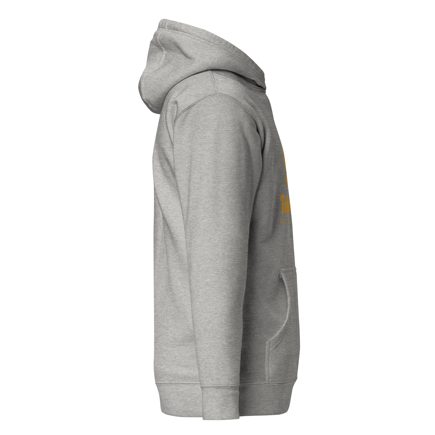 HOODIE Premium (Adult) - TAKBEERLAND FULL LOGO (Centered/Medium) - Gold