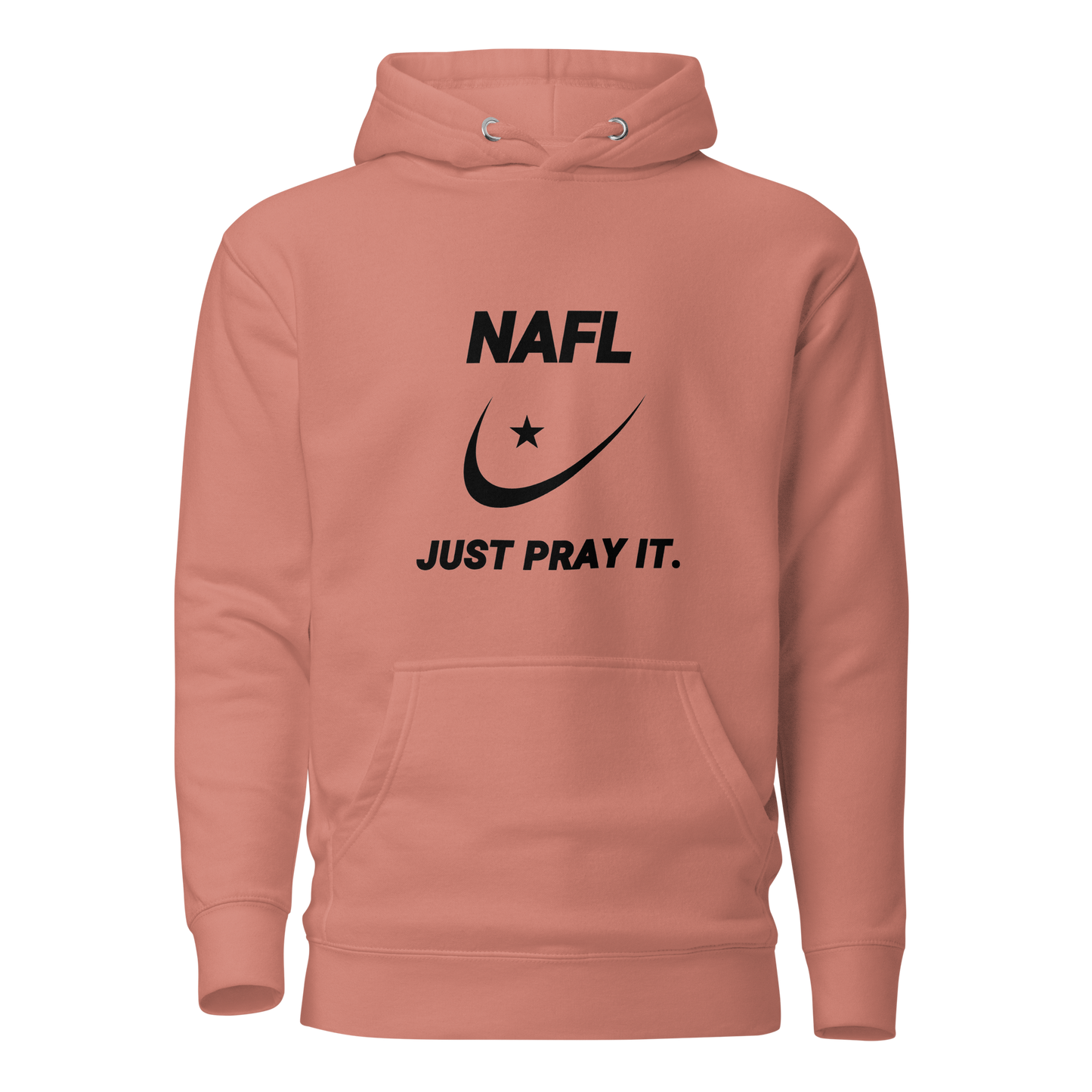 HOODIE Premium (Adult) - NAFL JUST PRAY IT w/ Logo - Black