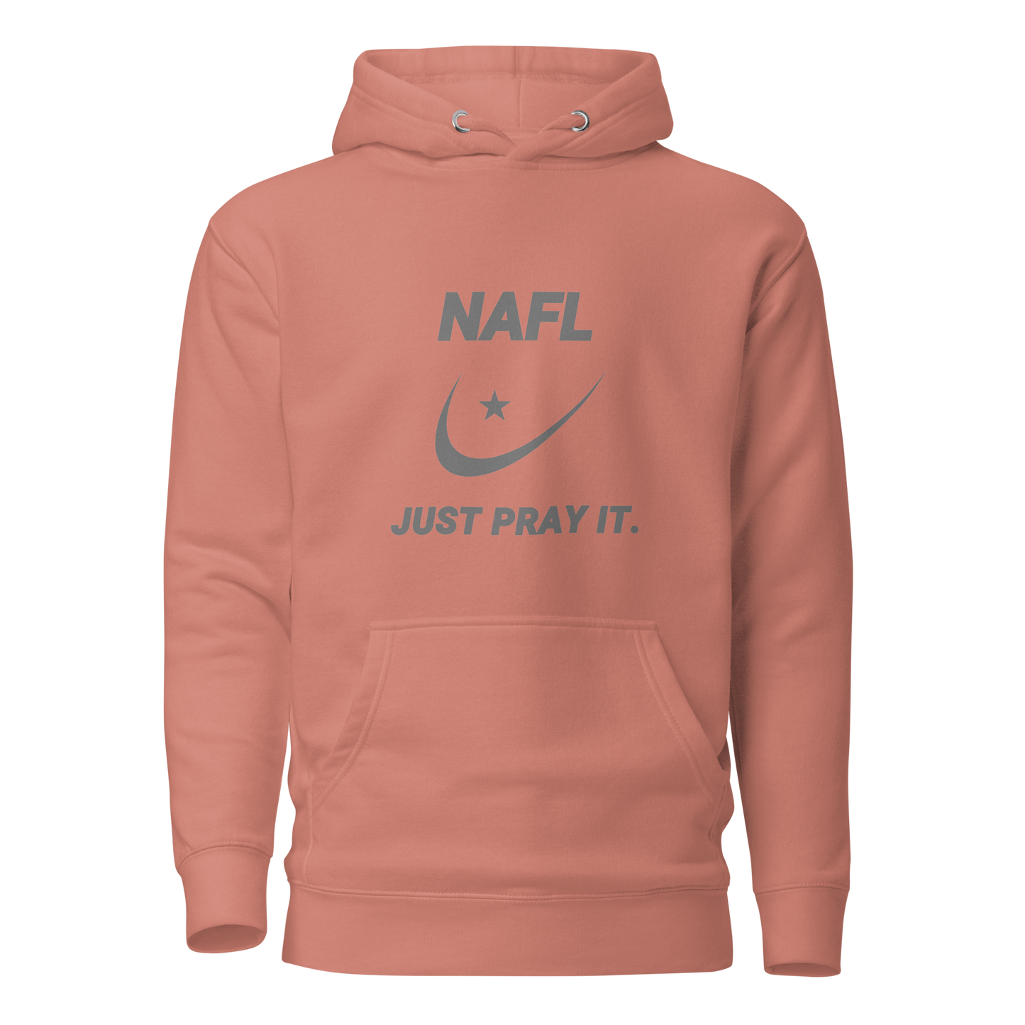 HOODIE Premium (Adult) - NAFL JUST PRAY IT w/ Logo - Silver
