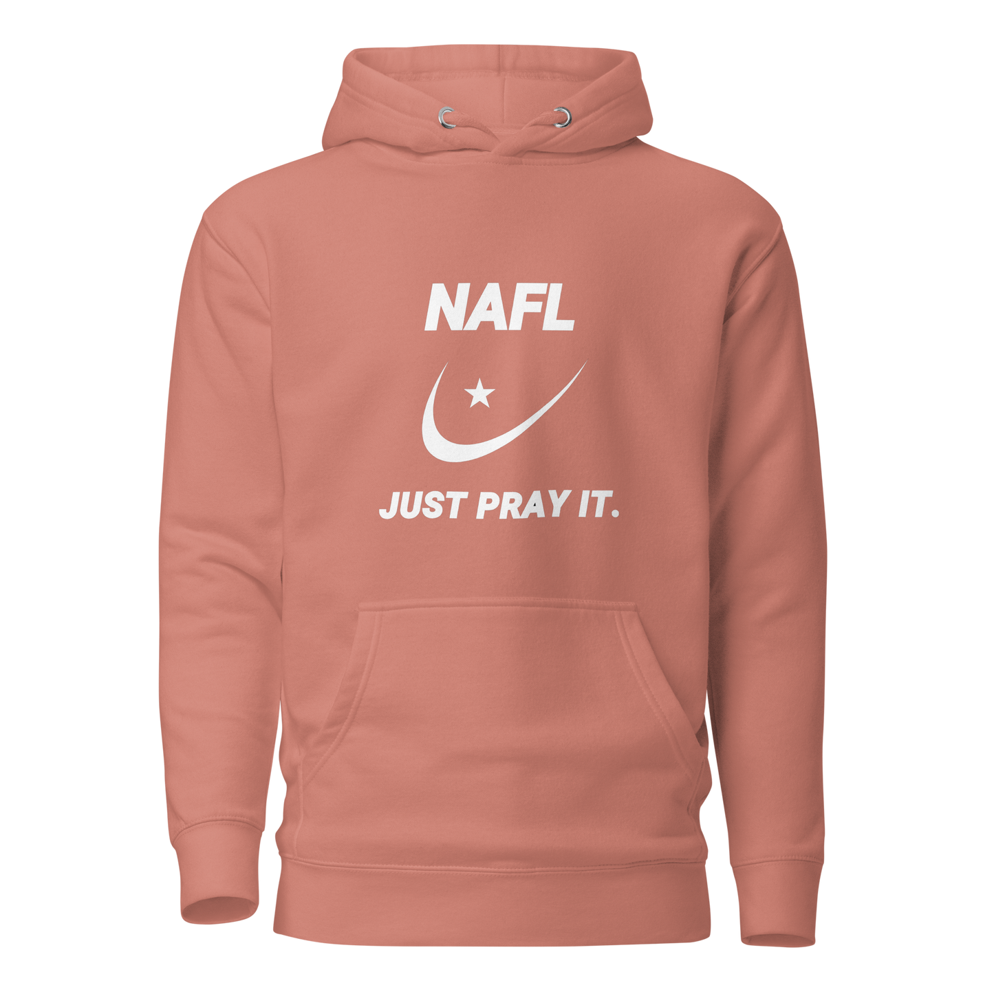 HOODIE Premium (Adult) - NAFL JUST PRAY IT w/ Logo - White