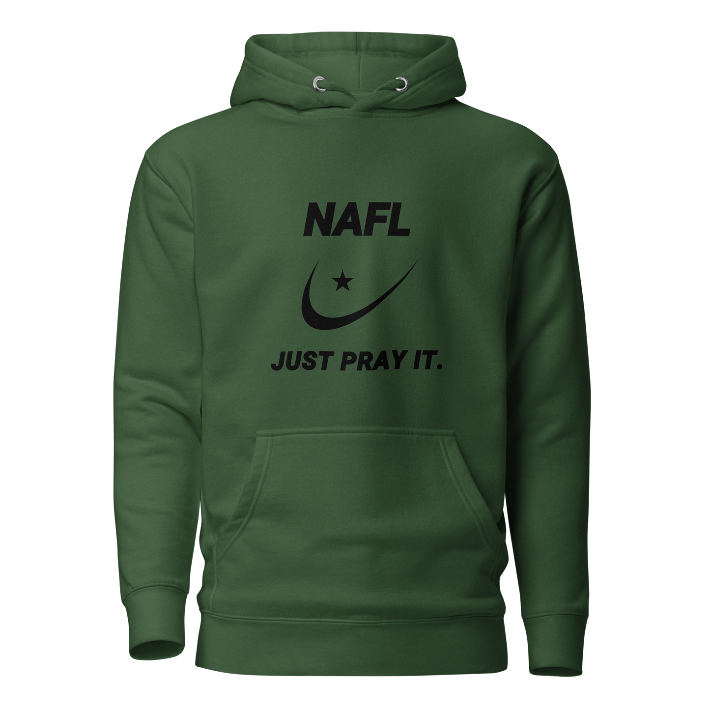 HOODIE Premium (Adult) - NAFL JUST PRAY IT w/ Logo - Black